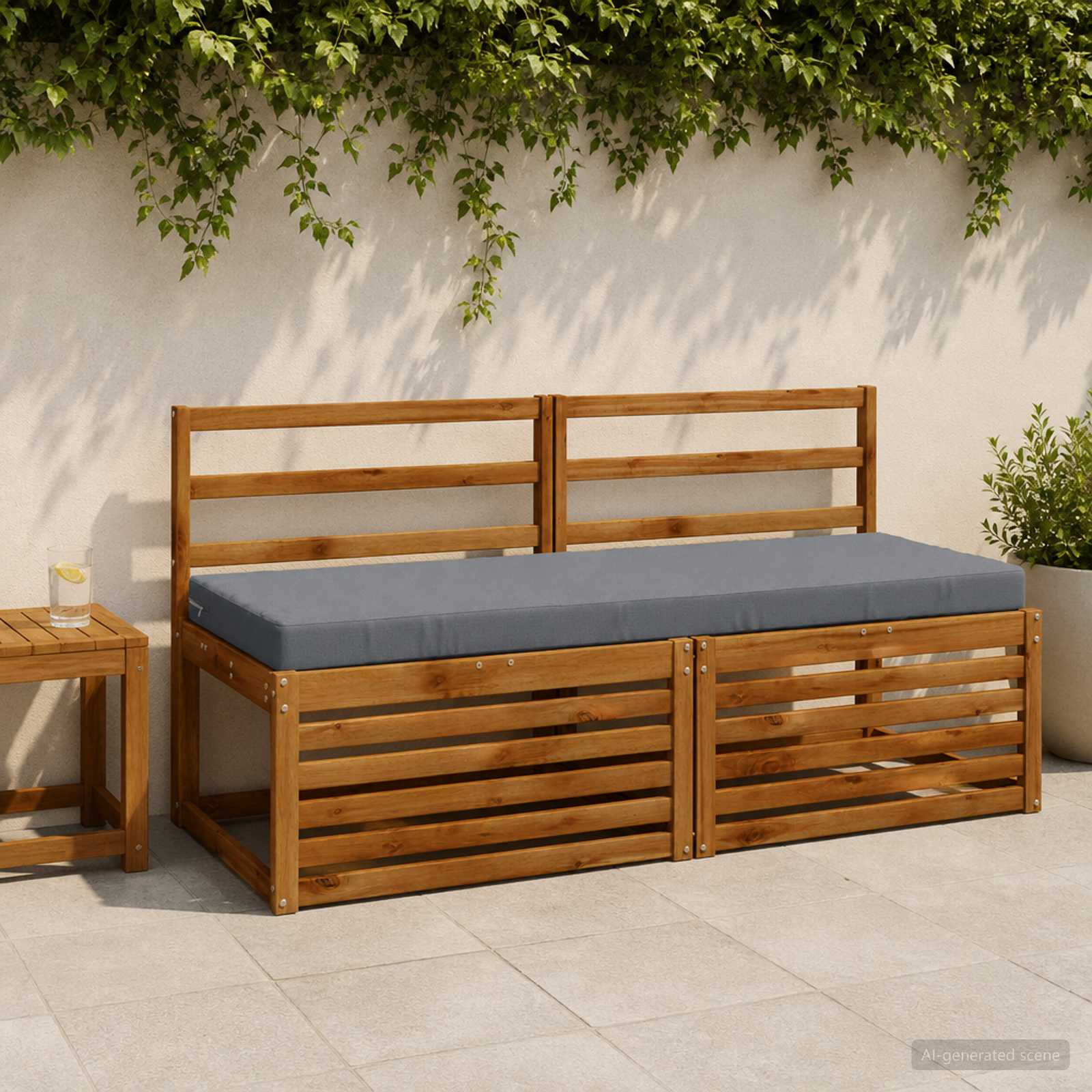 Cuscino per panchina SOEST 100% Poliestere Blu 140 x 50 x 8 cm