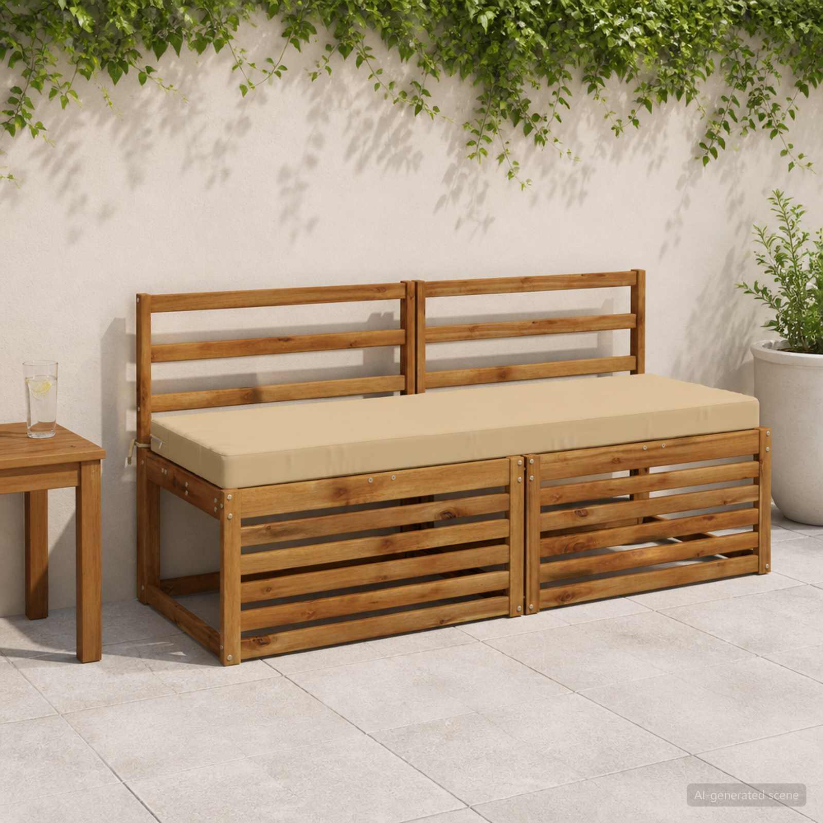 Cuscino per panchina SOEST 100% Poliestere Beige