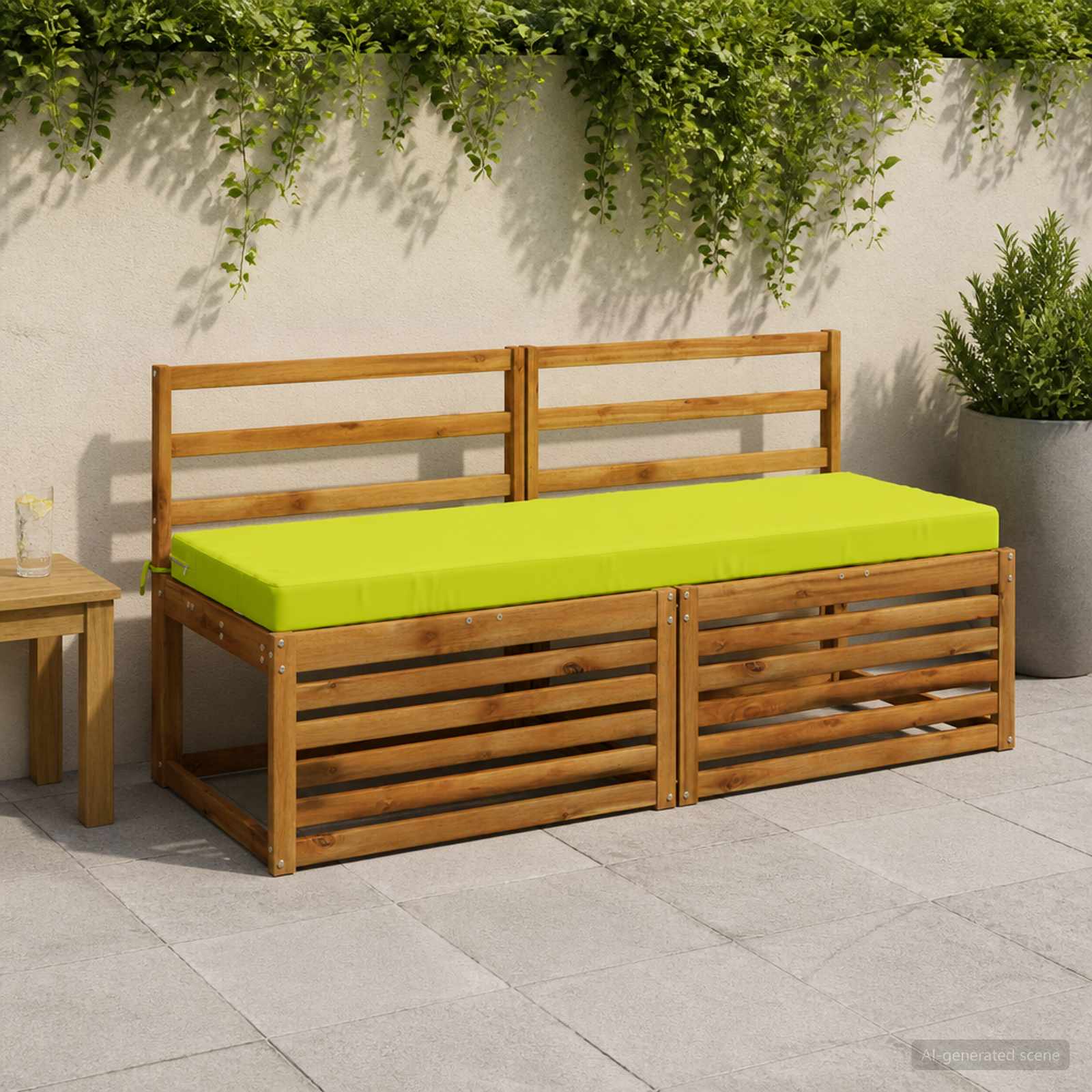 Cuscino per panchina SOEST 100% Poliestere Verde brillante.