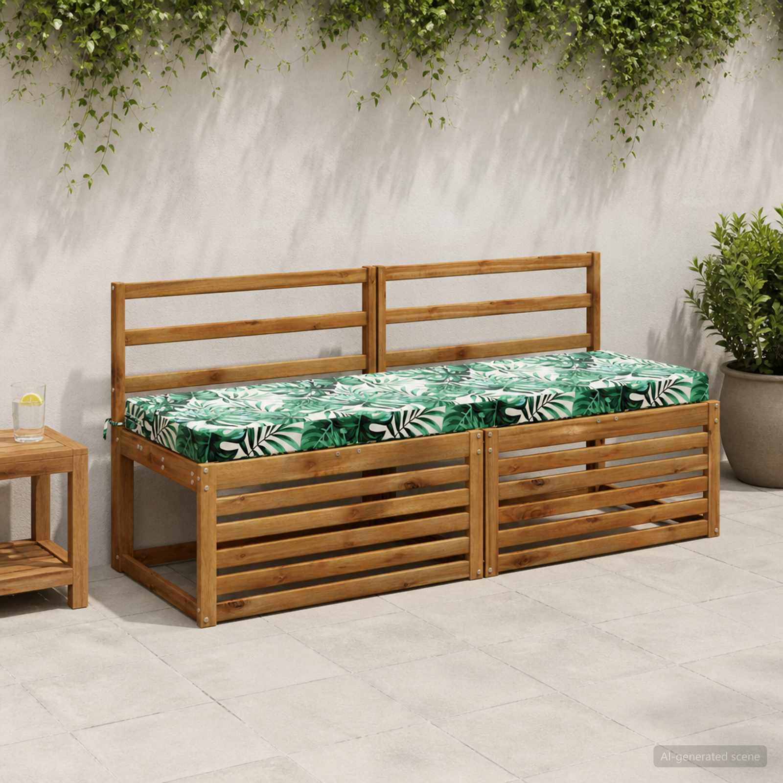 Cuscino per panchina SOEST 100% Poliestere Motivo a Foglie