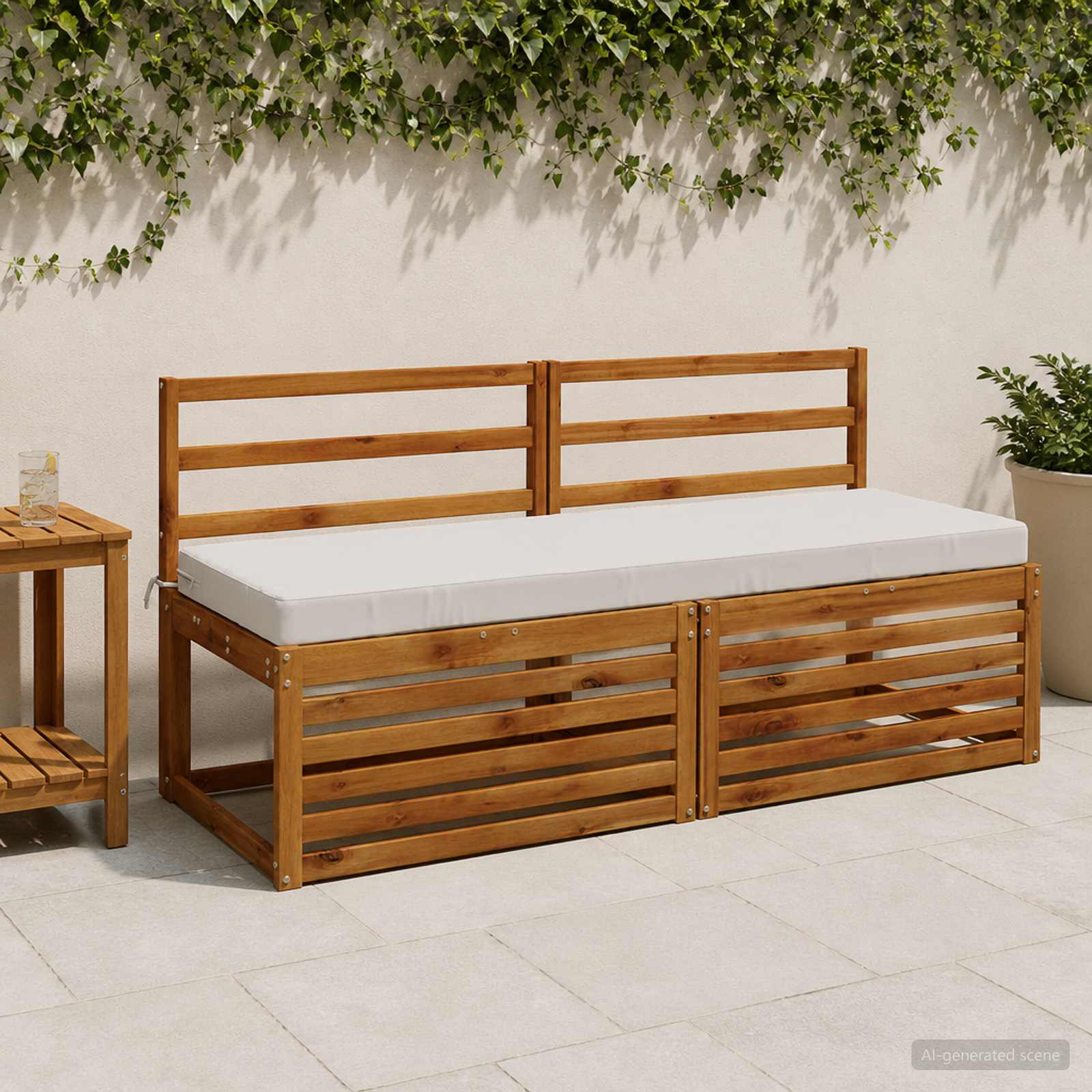 Cuscino per panchina SOEST 100% Poliestere Bianco