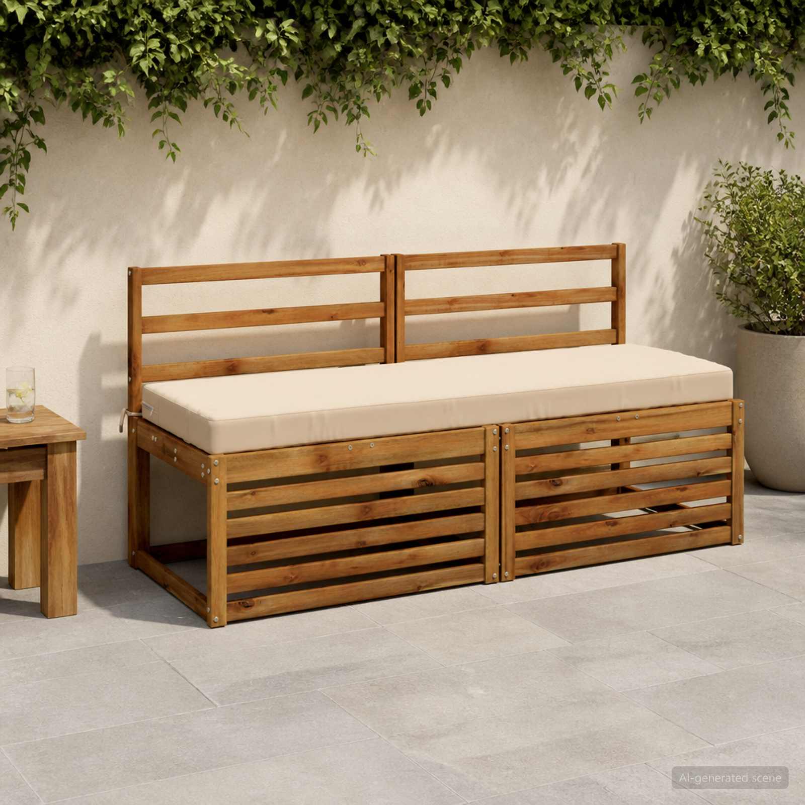 Cuscini per Panchina a 2 Pezzi SOEST 2 pz 100% Poliestere Crema