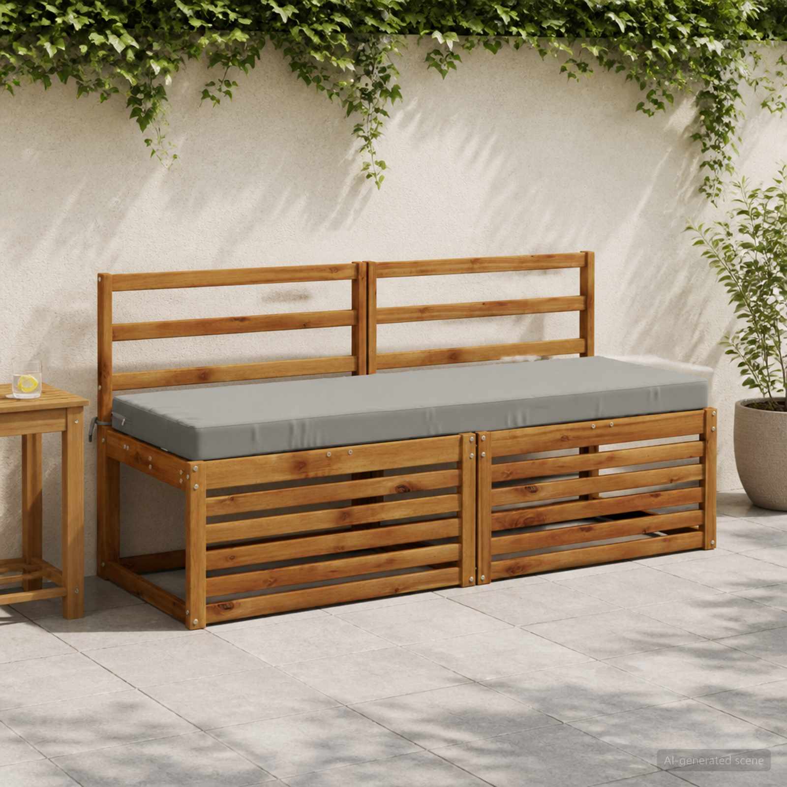 Cuscino per panchina SOEST 100% Poliestere Grigio