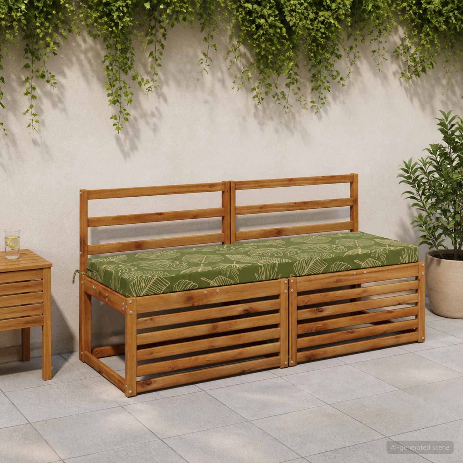 Cuscino per panchina SOEST 100% Poliestere Design a foglia