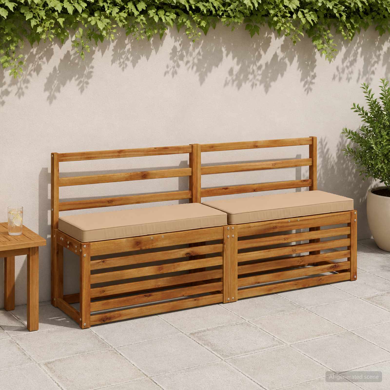Cuscino per Panchina a 1 Pezzo VUGHT 100% Poliestere Sabbia
