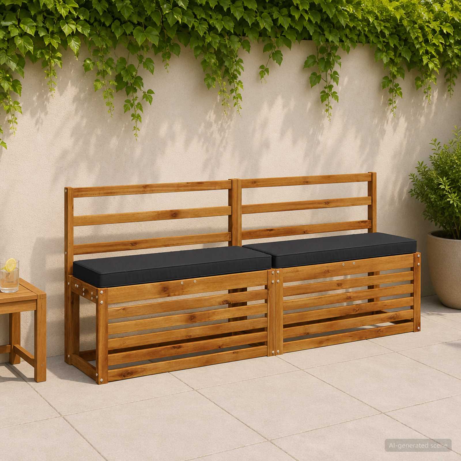 Cuscini per Panchina a 2 Pezzi VUGHT 2 pcs 100% Poliestere