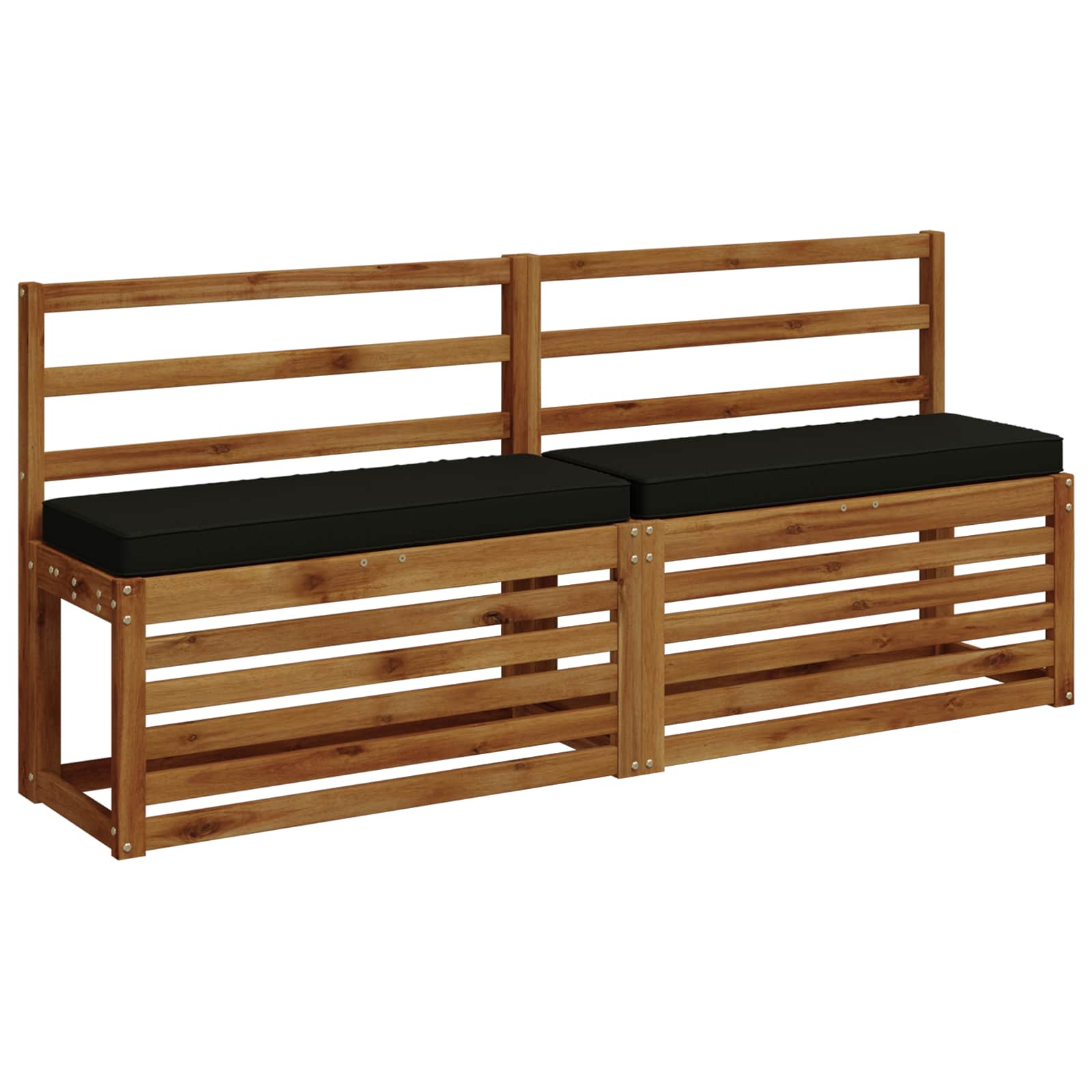 Cuscini per Panchina a 2 Pezzi VUGHT 2 pcs 100% Poliestere Nero