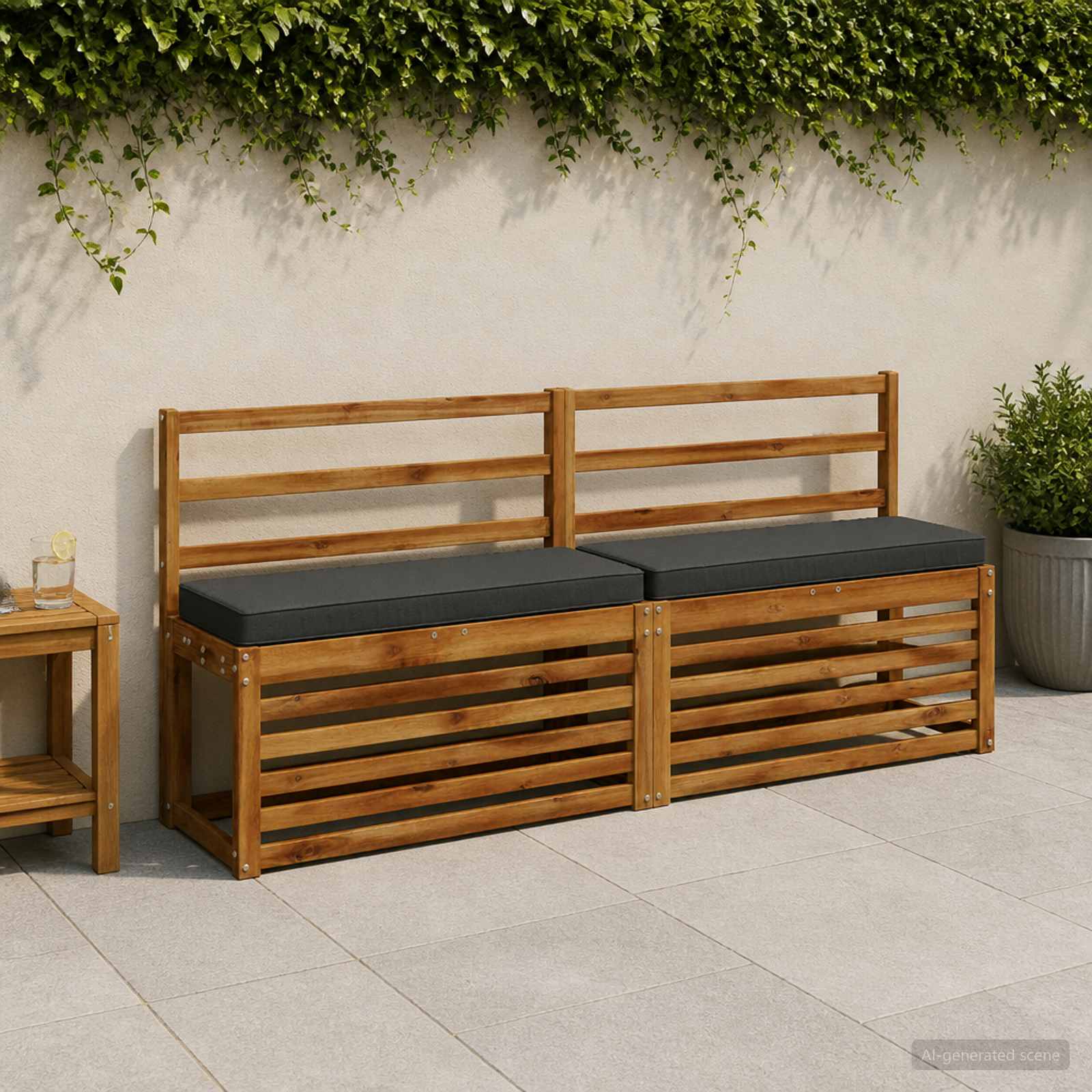 Cuscini per Panchina a 2 Pezzi VUGHT 2 pcs 100% Poliestere