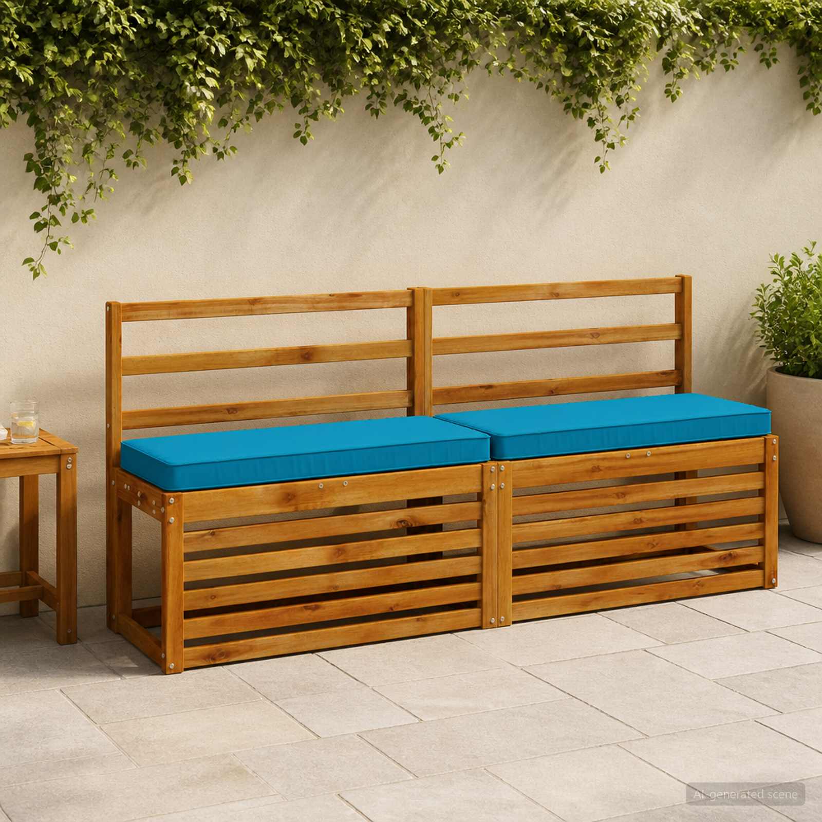 Cuscino per Panchina a 1 Pezzo VUGHT 100% Poliestere Azzurro