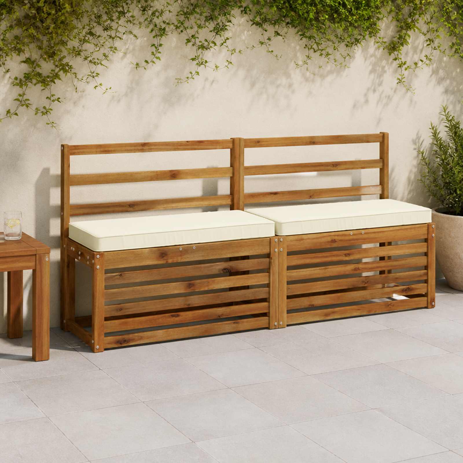 Cuscino per Panchina a 1 Pezzo VUGHT 100% Poliestere Crema