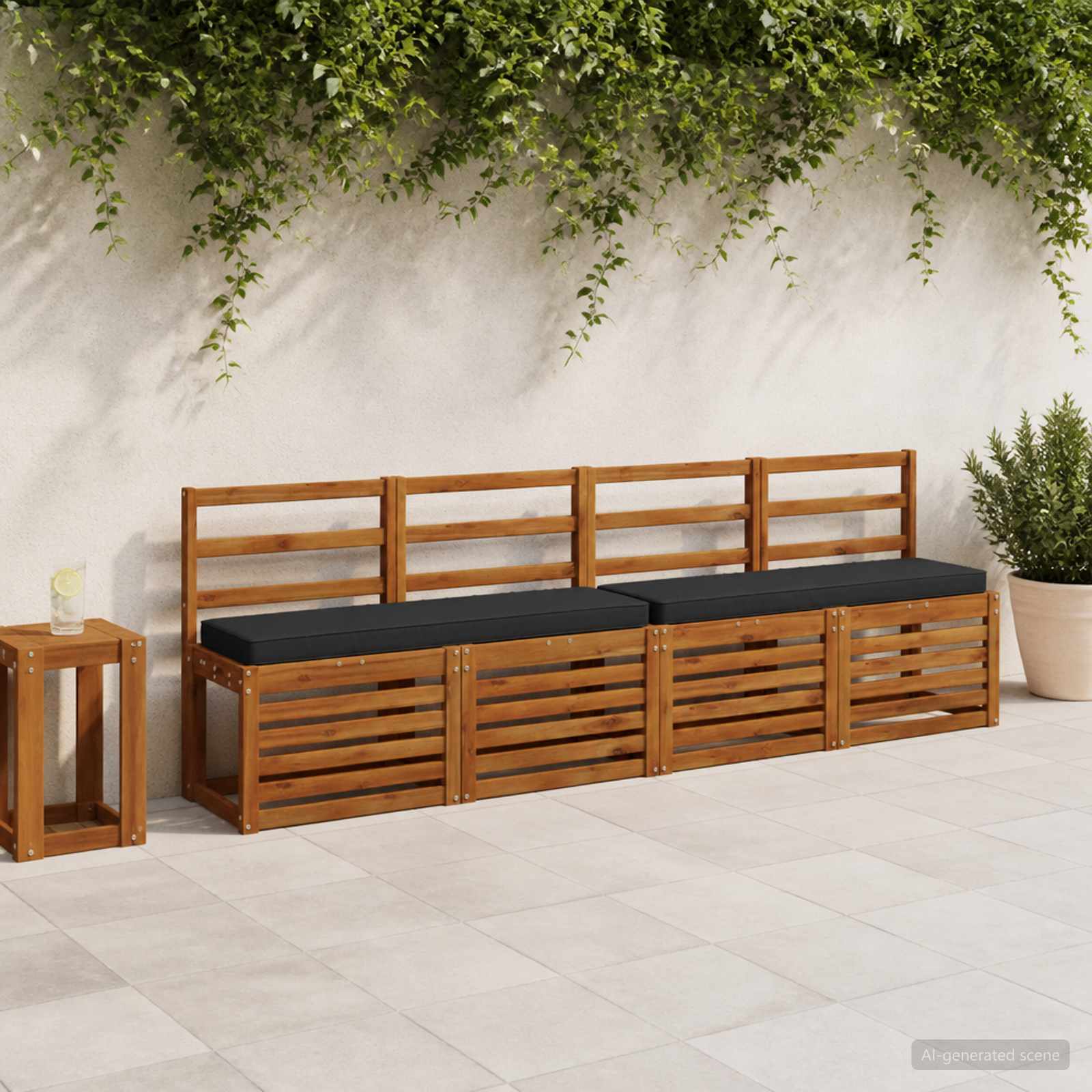 Cuscino per Panchina a 1 Pezzo VUGHT 100% Poliestere Blu Scuro