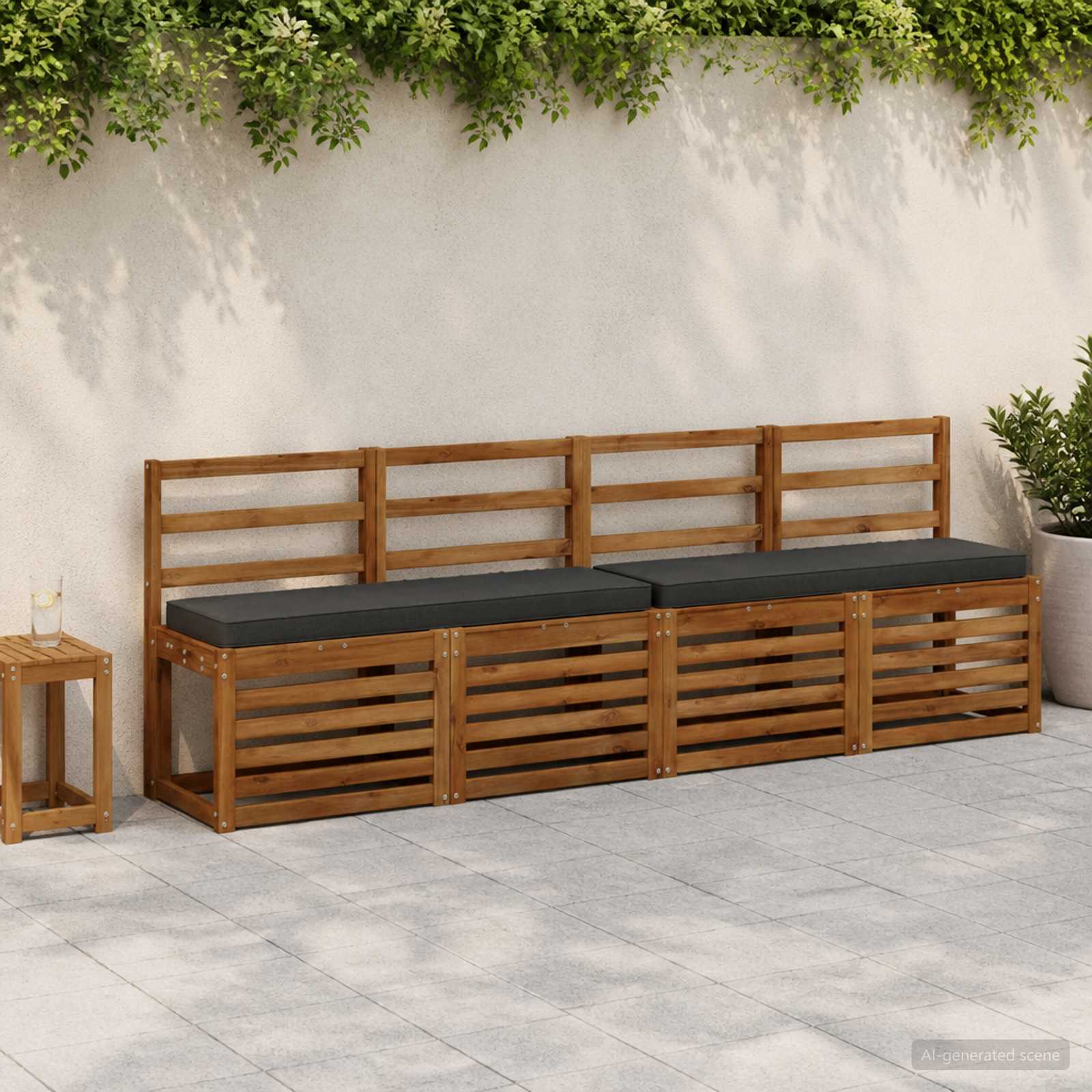 Cuscino per Panchina a 1 Pezzo VUGHT 100% Poliestere Antracite