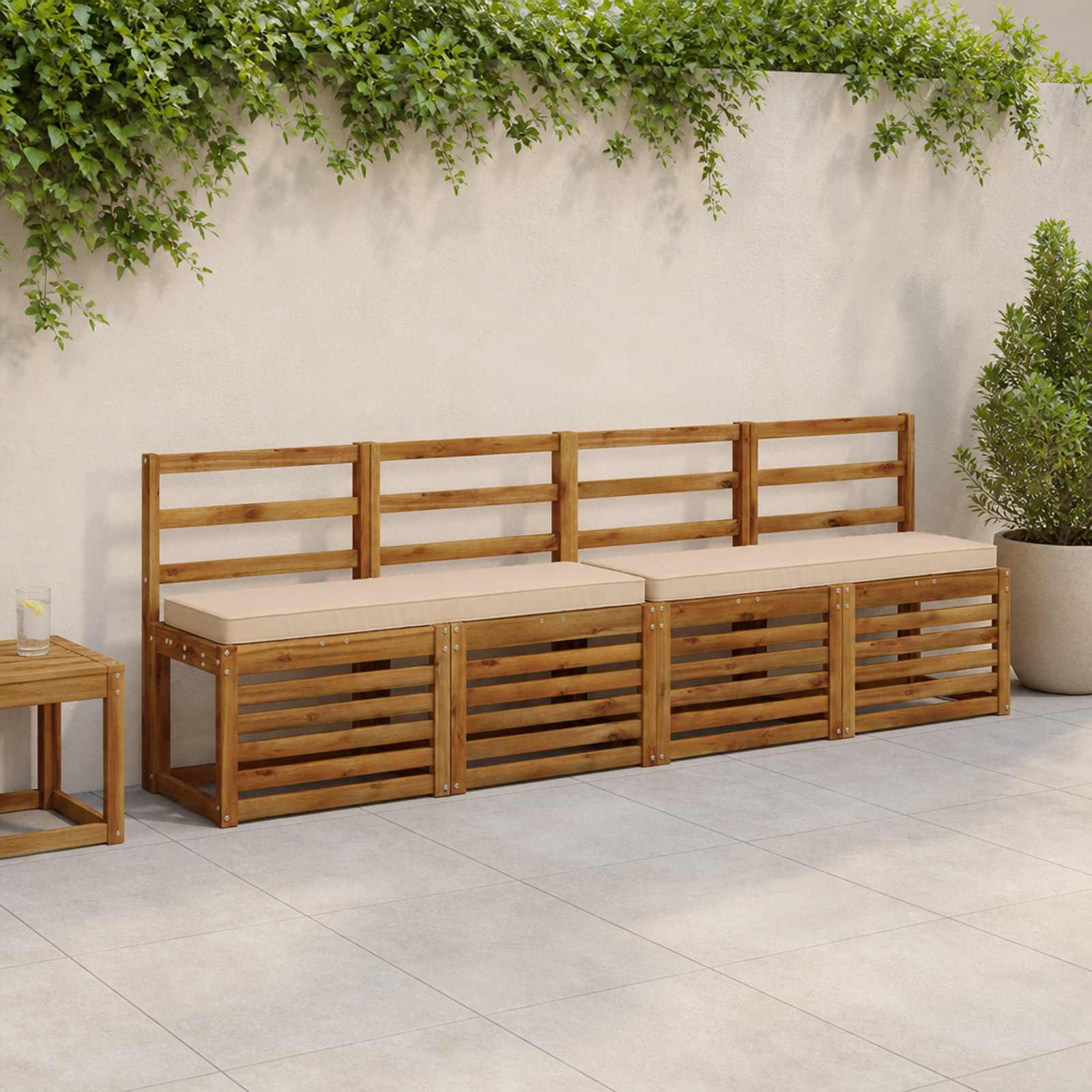 Cuscino per Panchina a 1 Pezzo VUGHT 100% Poliestere Crema