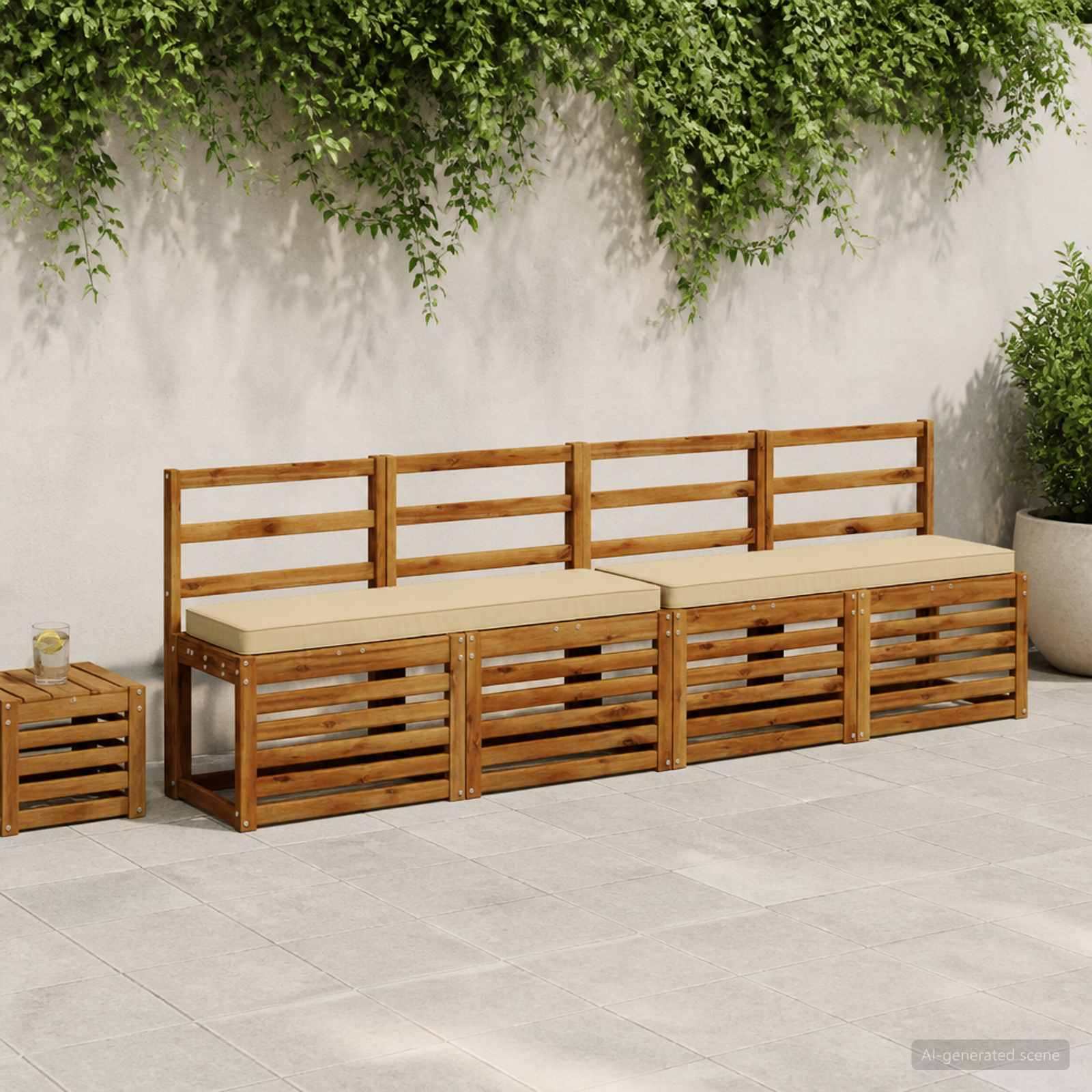 Cuscino per Panchina a 1 Pezzo VUGHT 100% Poliestere Beige