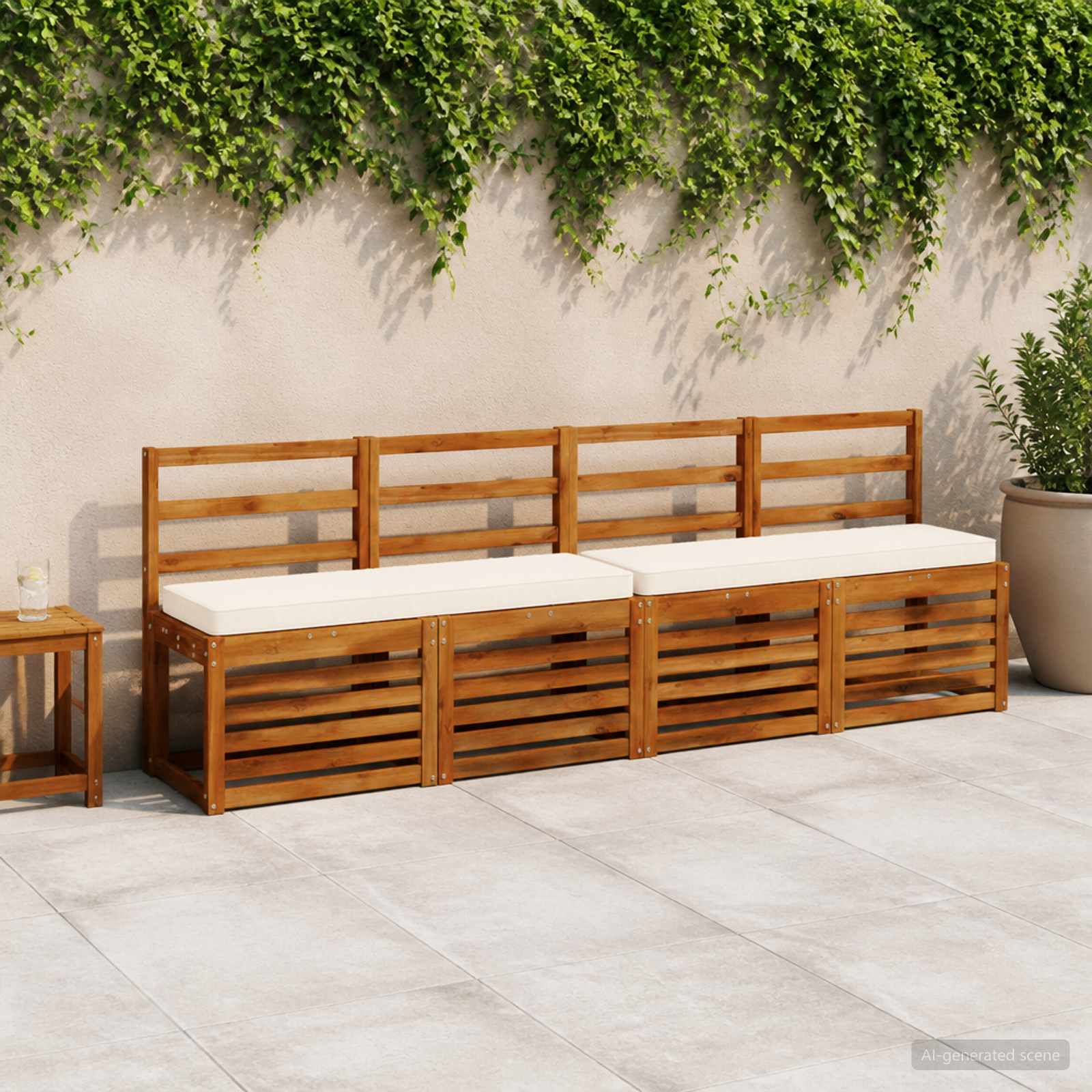 Cuscino per Panchina a 1 Pezzo VUGHT 100% Poliestere Crema