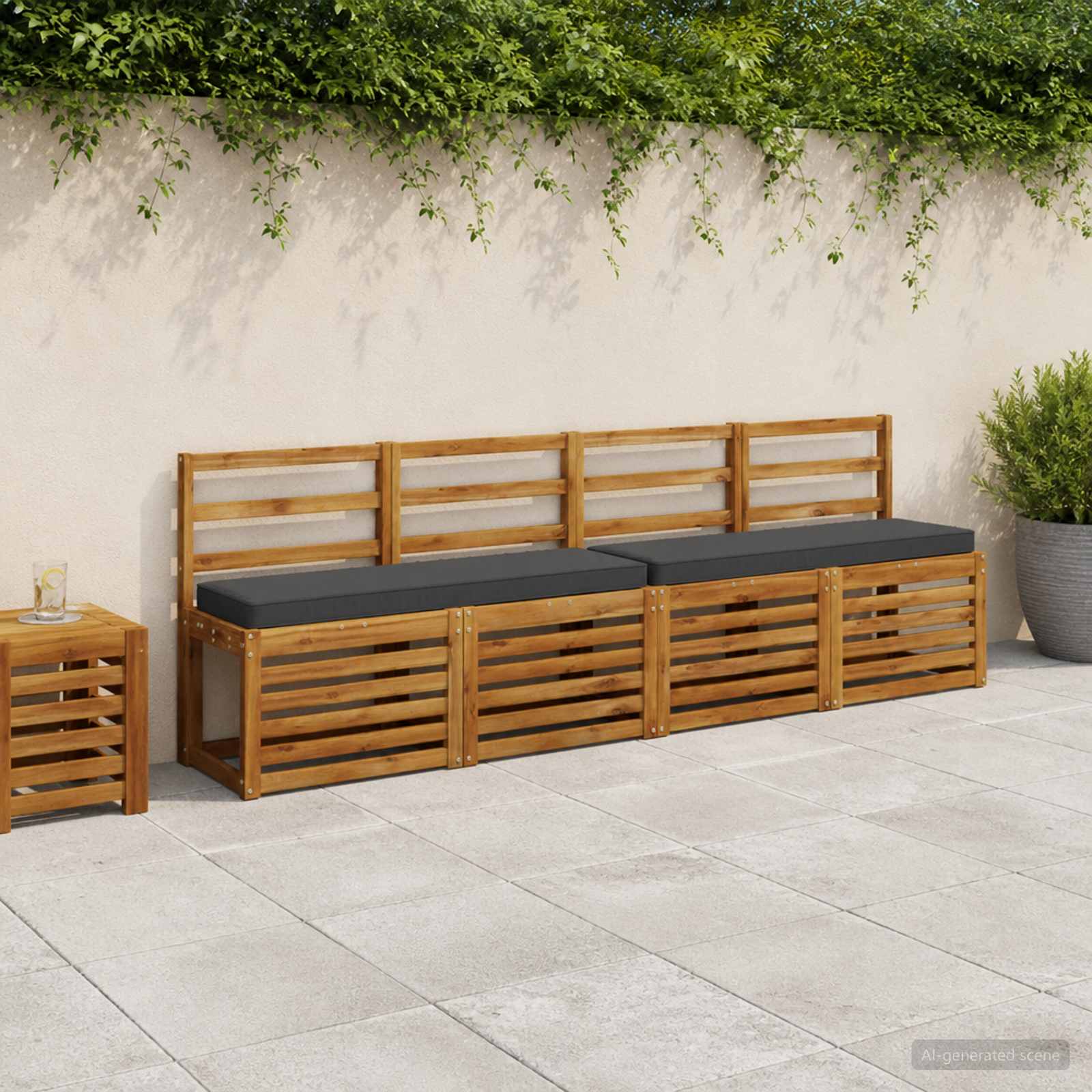 Cuscino per Panchina a 1 Pezzo VUGHT 100% Poliestere Antracite