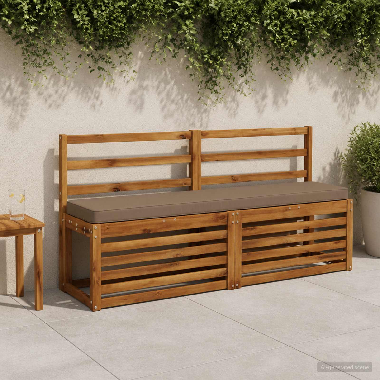 Cuscino per Panchina a 1 Pezzo VUGHT 100% Poliestere Tortora