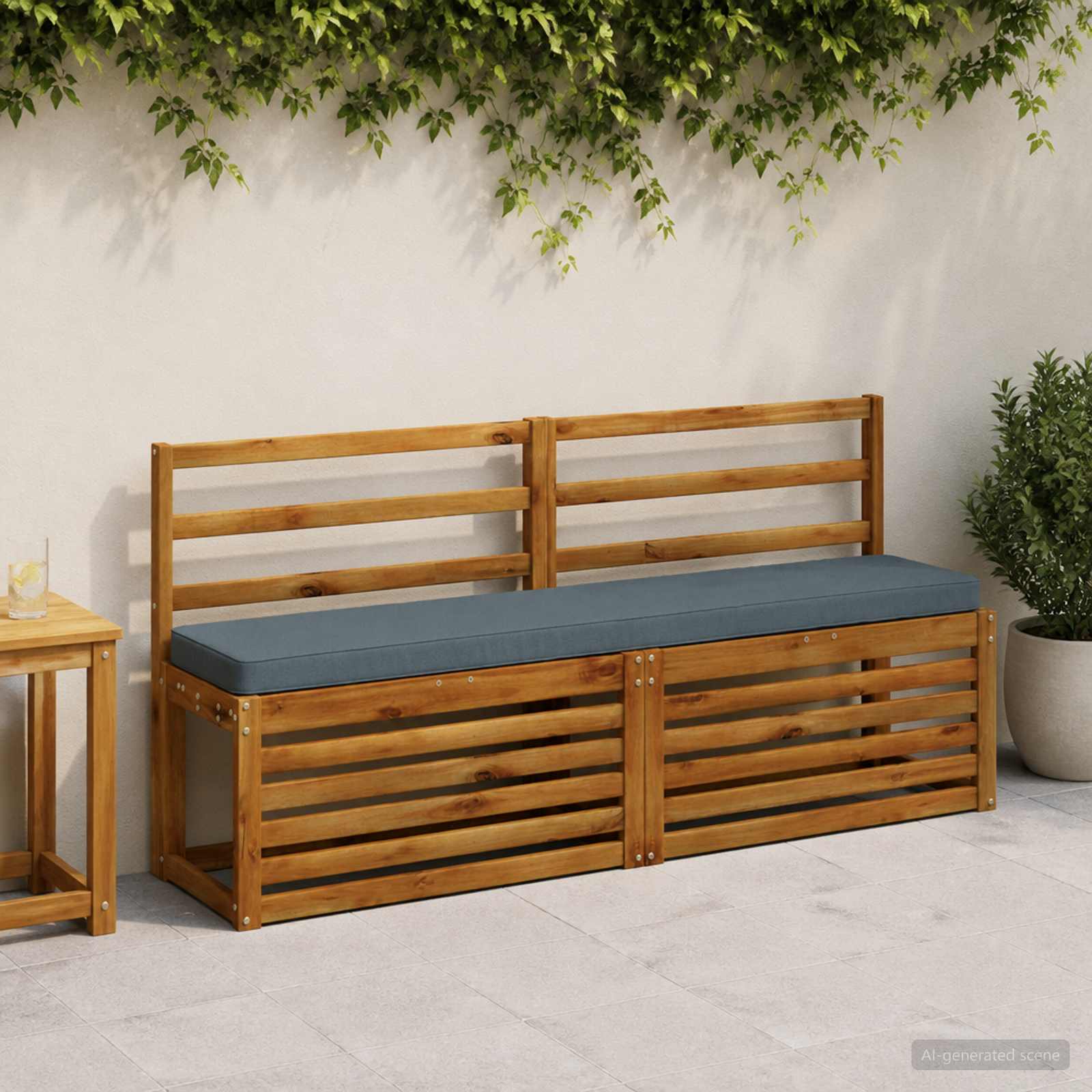 Cuscini per Panchina a 2 Pezzi VUGHT 2 pcs 100% Poliestere Blu