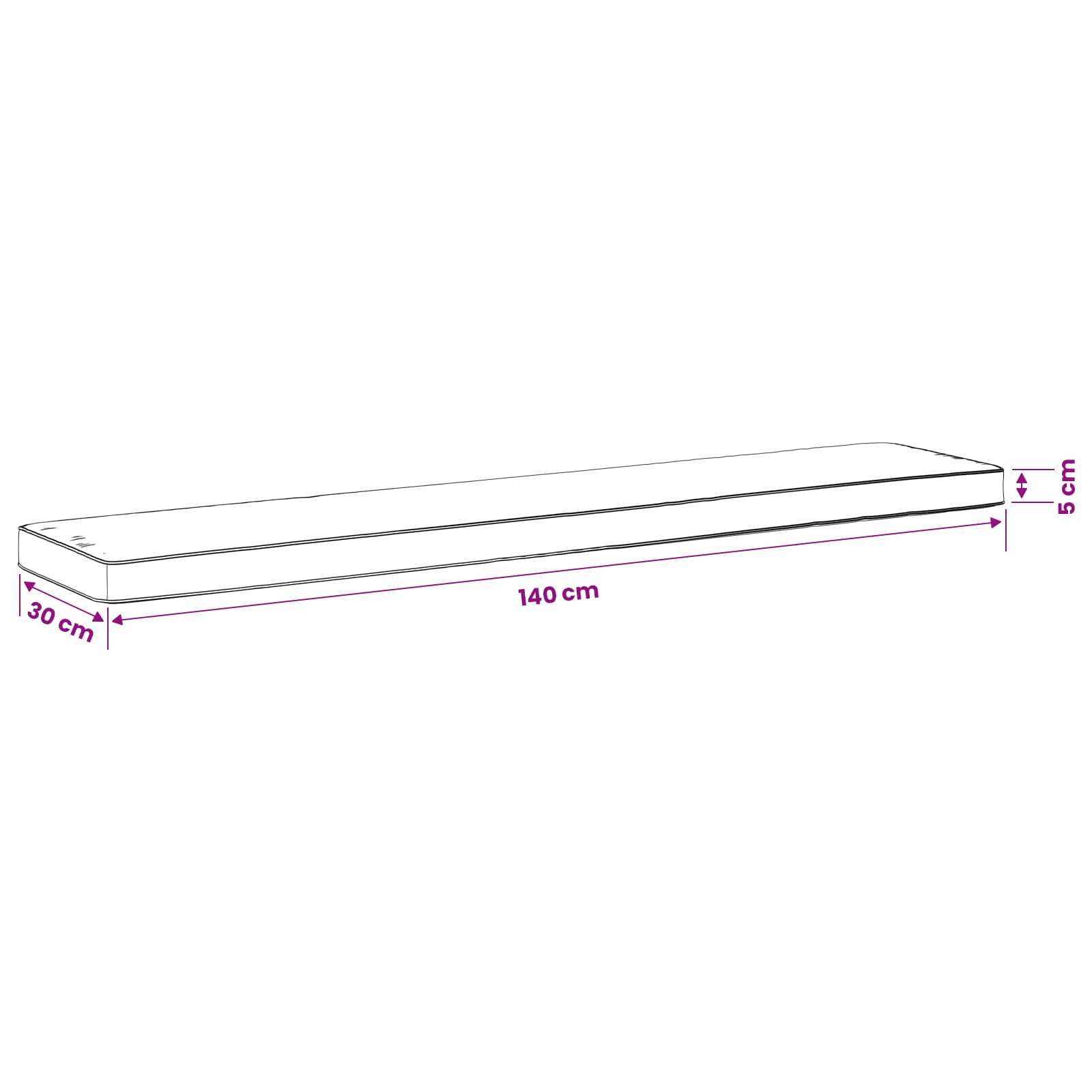 Cuscini per Panchina a 2 Pezzi VUGHT 2 pcs 100% Poliestere Blu