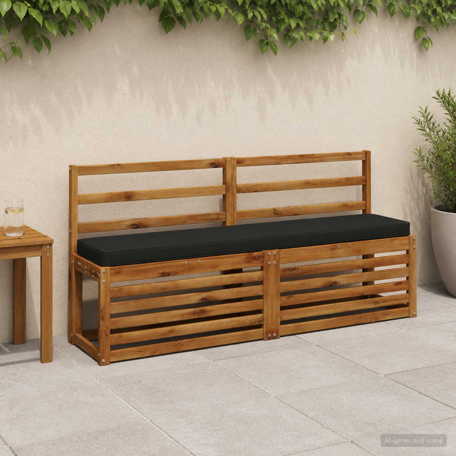 Cuscino per Panchina a 1 Pezzo VUGHT 100% Poliestere Nero