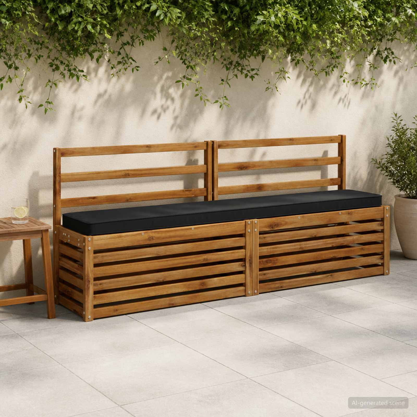 Cuscino per Panchina a 1 Pezzo VUGHT 100% Poliestere Nero