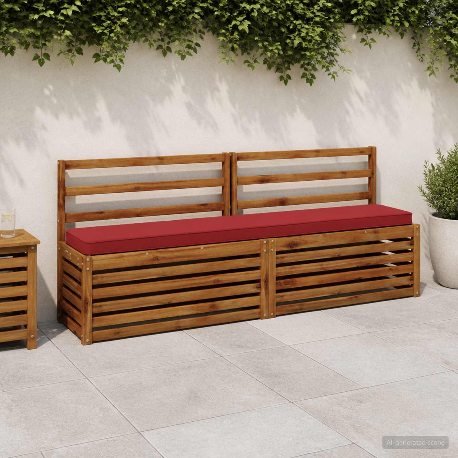 Cuscino per Panchina a 1 Pezzo VUGHT 100% Poliestere Rosso Vino