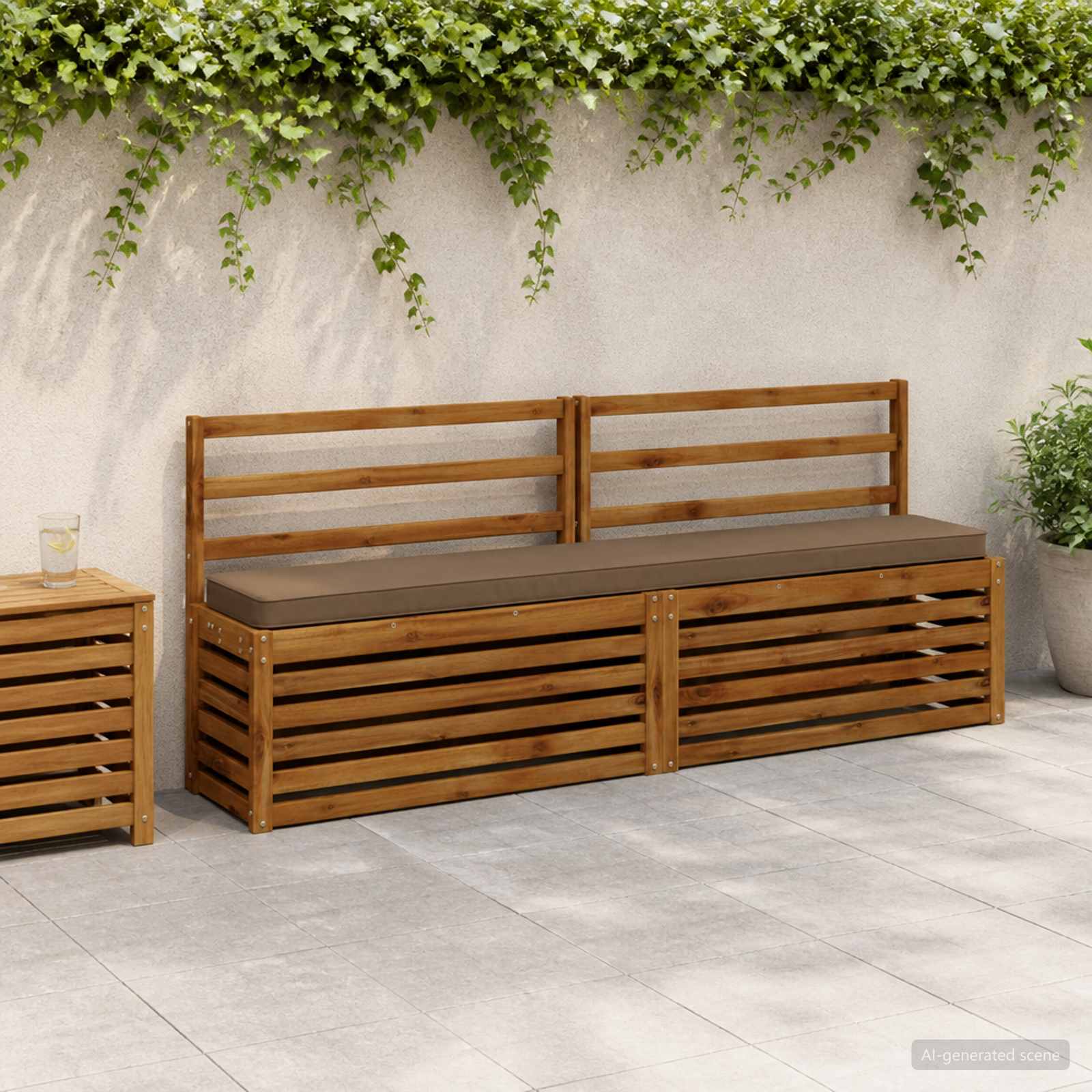 Cuscino per Panchina a 1 Pezzo VUGHT 100% Poliestere Tortora