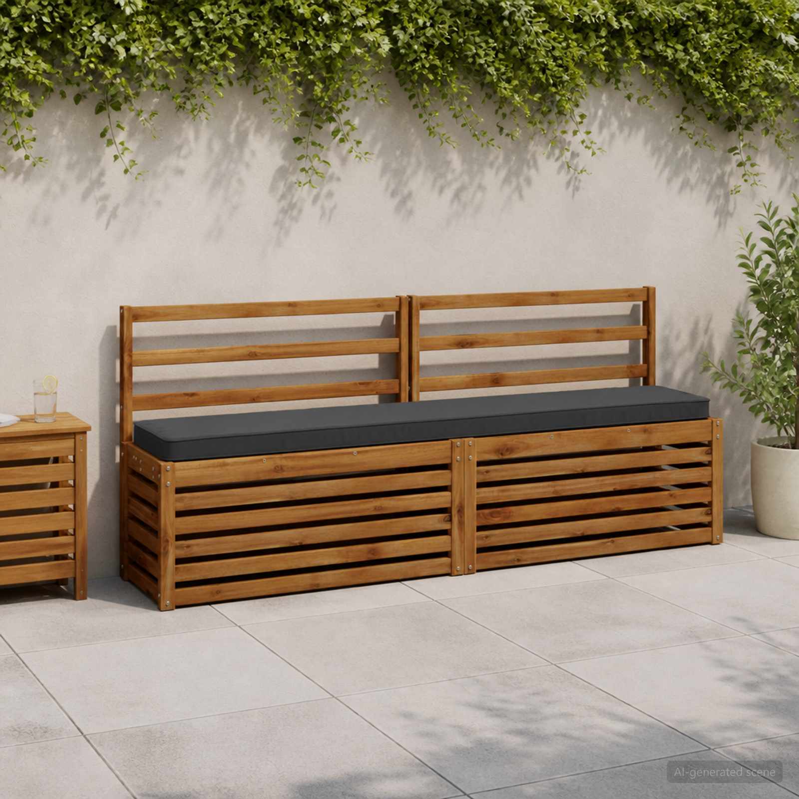 Cuscino per Panchina a 1 Pezzo VUGHT 100% Poliestere Antracite
