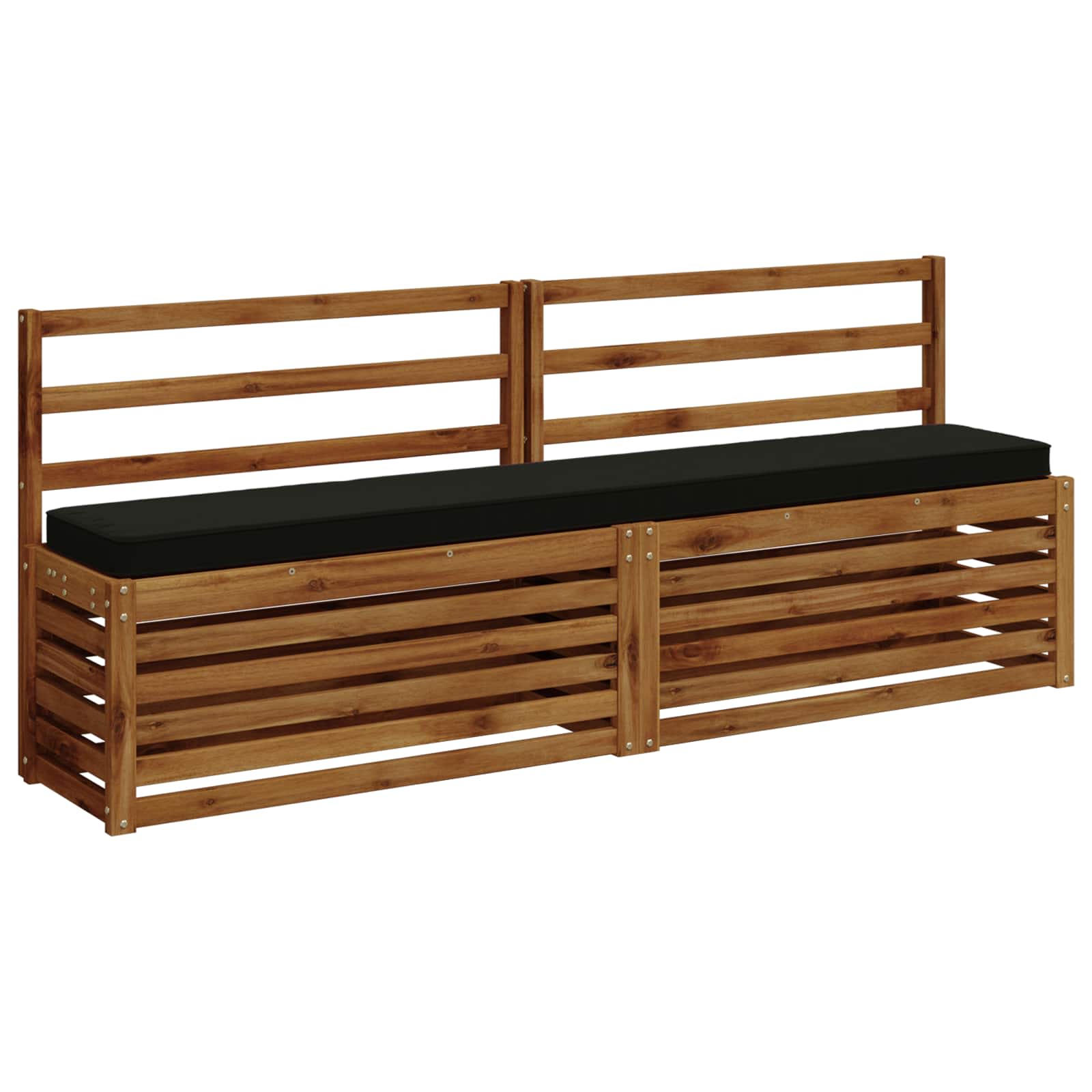 Cuscini per Panchina a 2 Pezzi VUGHT 2 pcs 100% Poliestere Nero