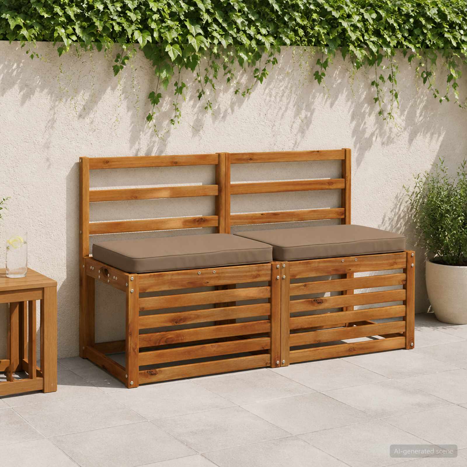 Cuscino per Panchina a 1 Pezzo VUGHT 100% Poliestere Tortora
