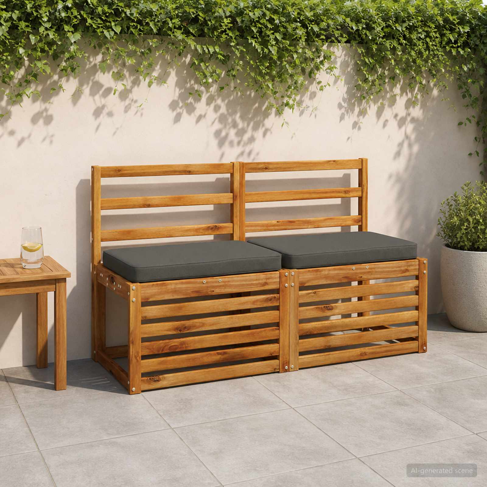 Cuscino per Panchina a 1 Pezzo VUGHT 100% Poliestere Antracite
