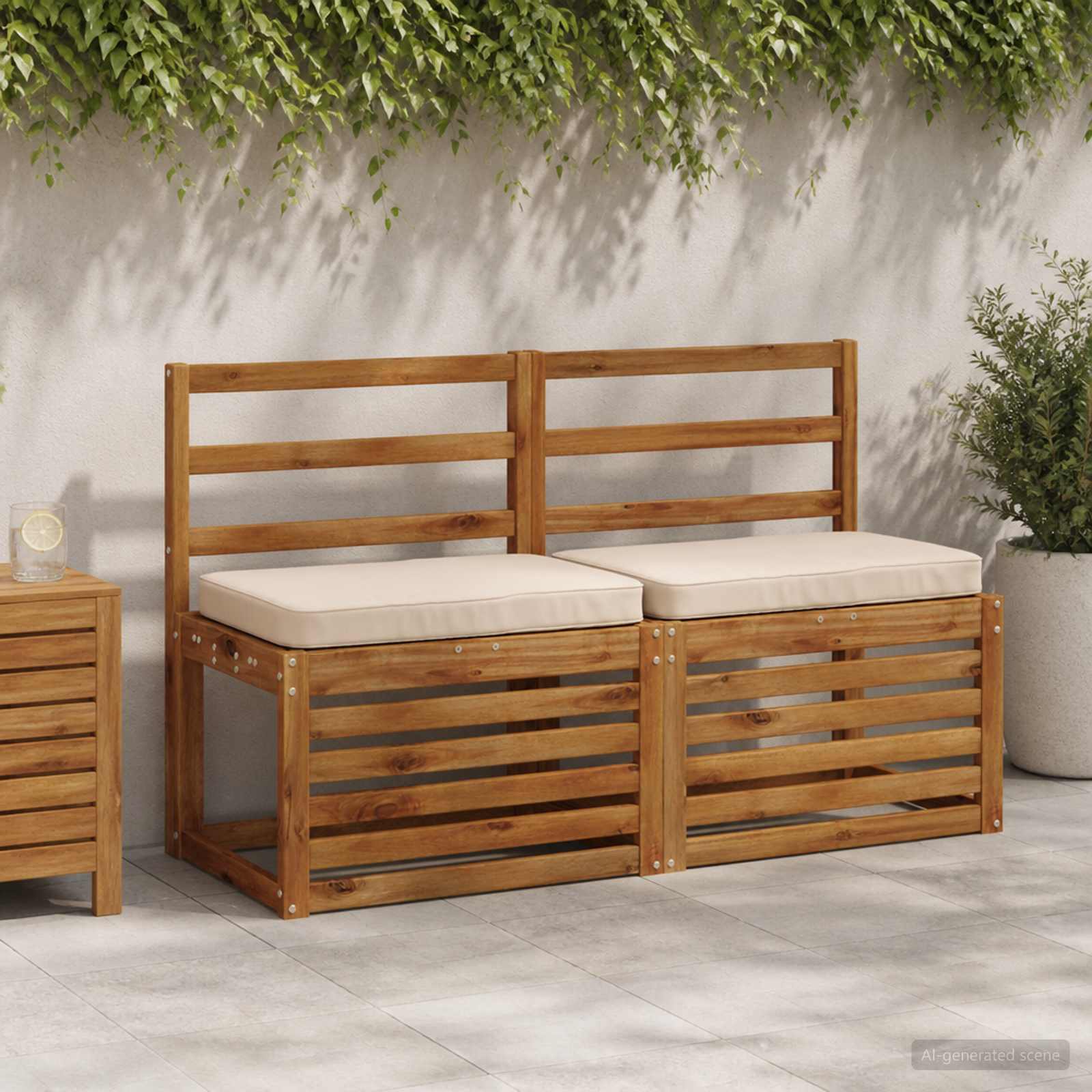 Cuscini per Panchina a 2 Pezzi VUGHT 2 pcs 100% Poliestere