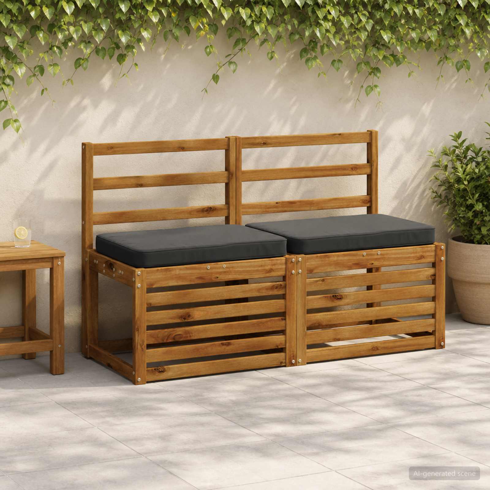 Cuscino per Panchina a 1 Pezzo VUGHT 100% Poliestere Antracite