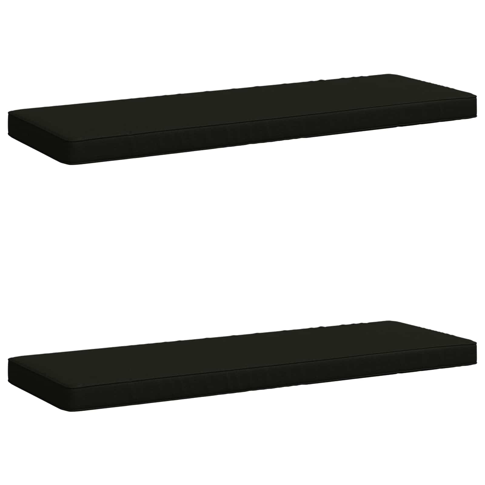 Cuscini per Panchina a 2 Pezzi VUGHT 2 pz 100% Poliestere Nero