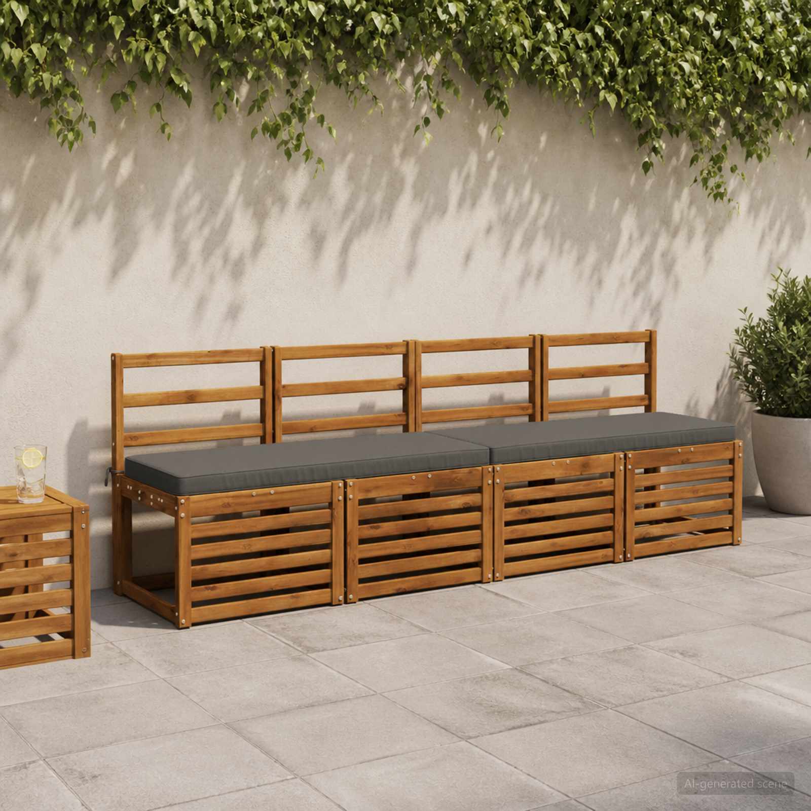 Cuscino per Panchina a 1 Pezzo VUGHT 100% Poliestere Grigio