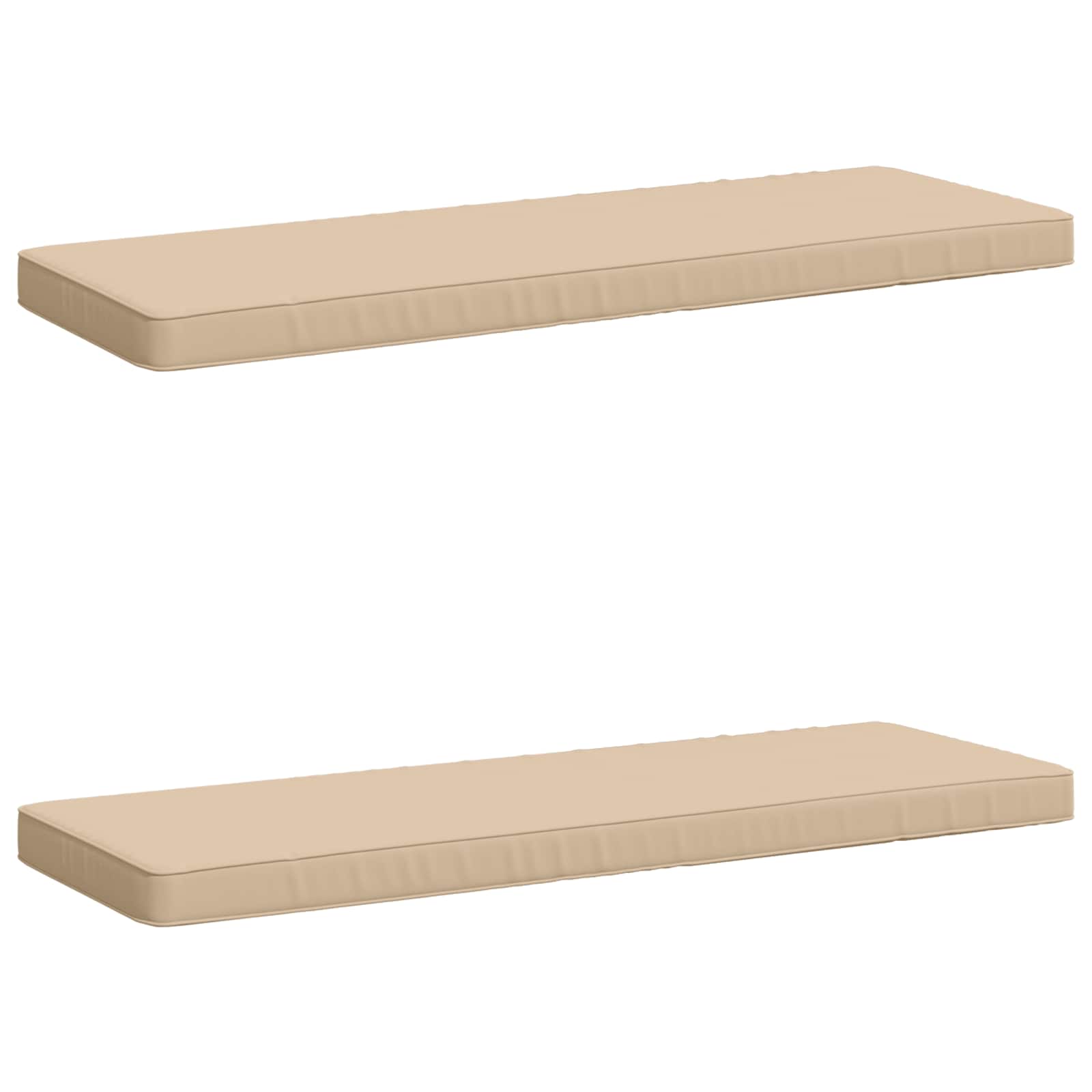 Cuscini per Panchina a 2 Pezzi VUGHT 2 pz 100% Poliestere Crema