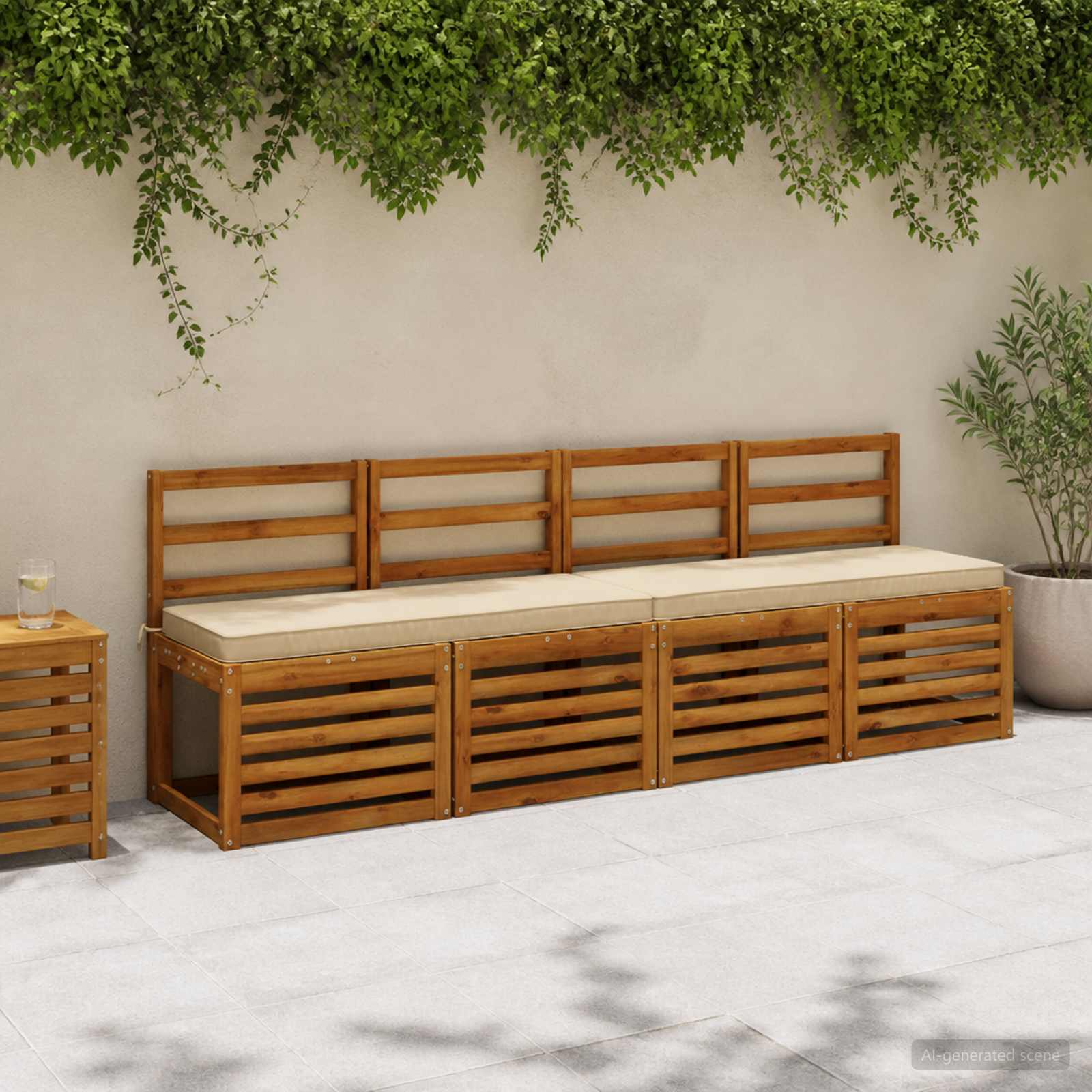 Cuscino per Panchina a 1 Pezzo VUGHT 100% Poliestere Beige