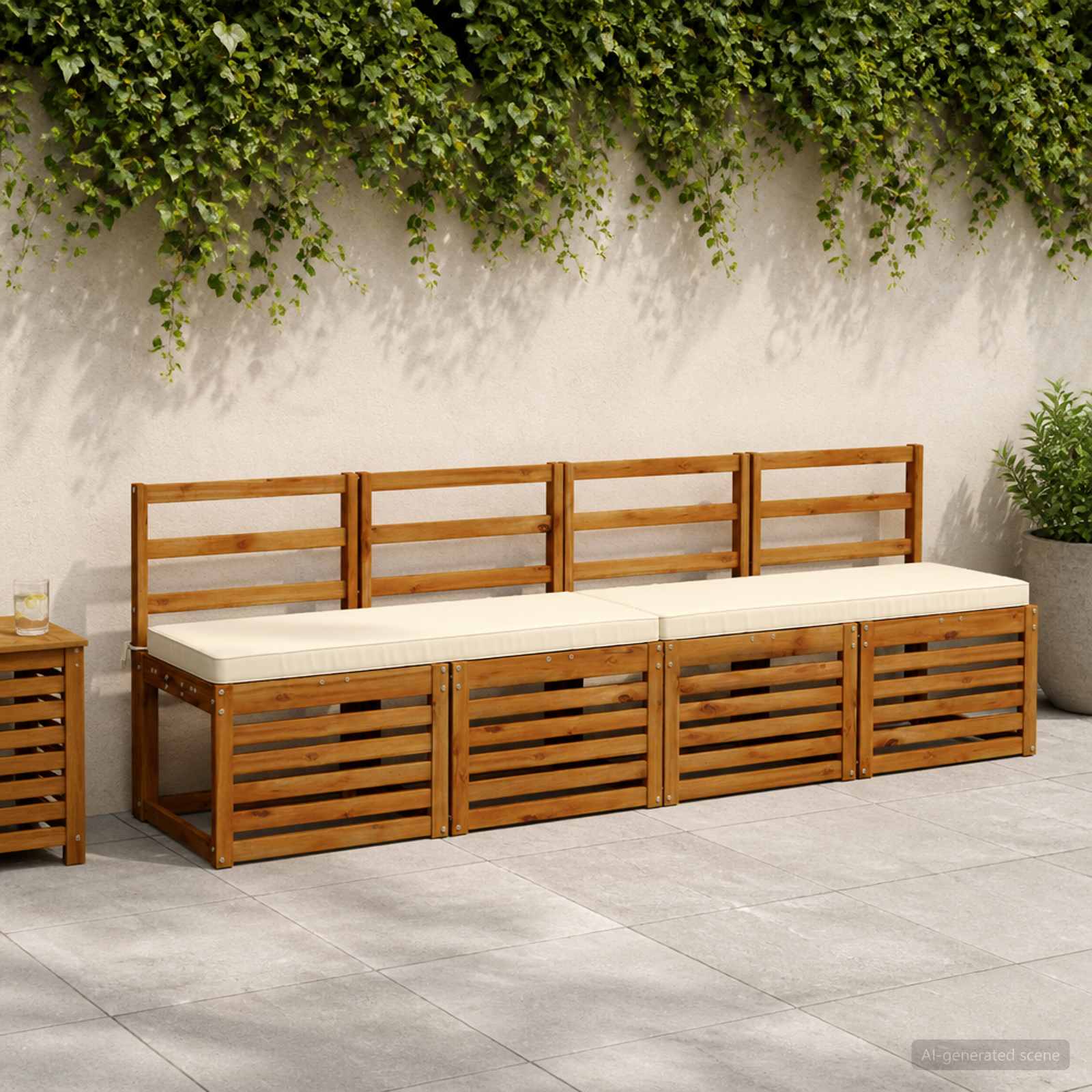 Cuscino per Panchina a 1 Pezzo VUGHT 100% Poliestere Crema