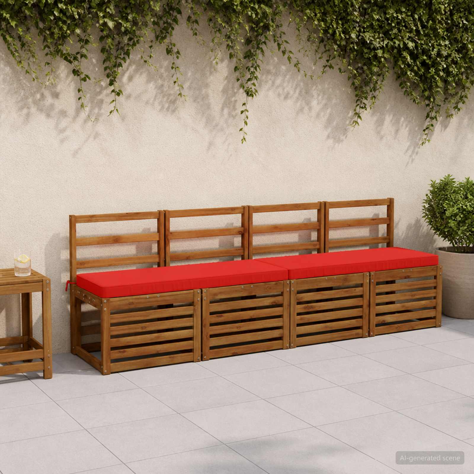 Cuscino per Panchina a 1 Pezzo VUGHT 100% Poliestere Rosso