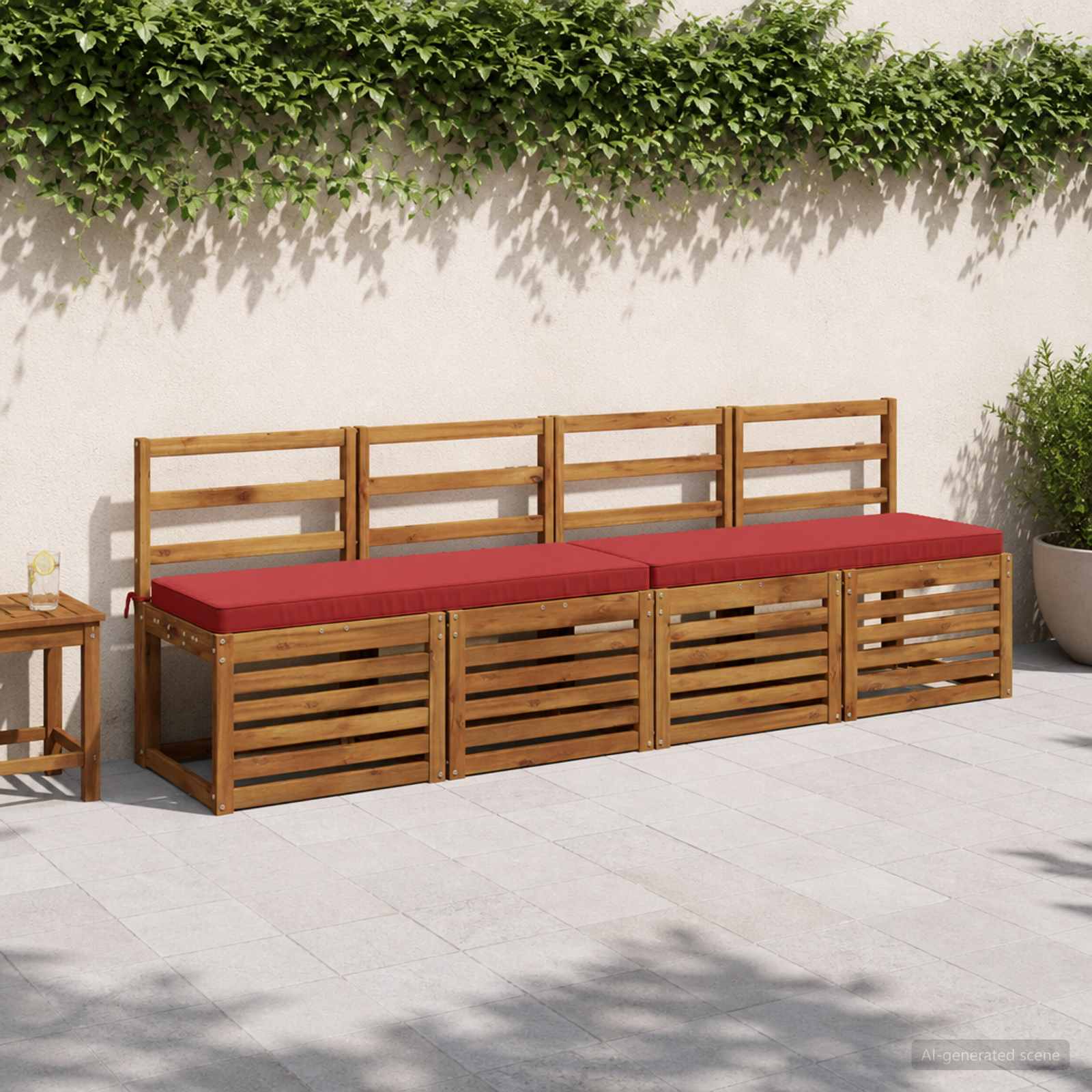 Cuscino per Panchina a 1 Pezzo VUGHT 100% Poliestere Rosso Vino