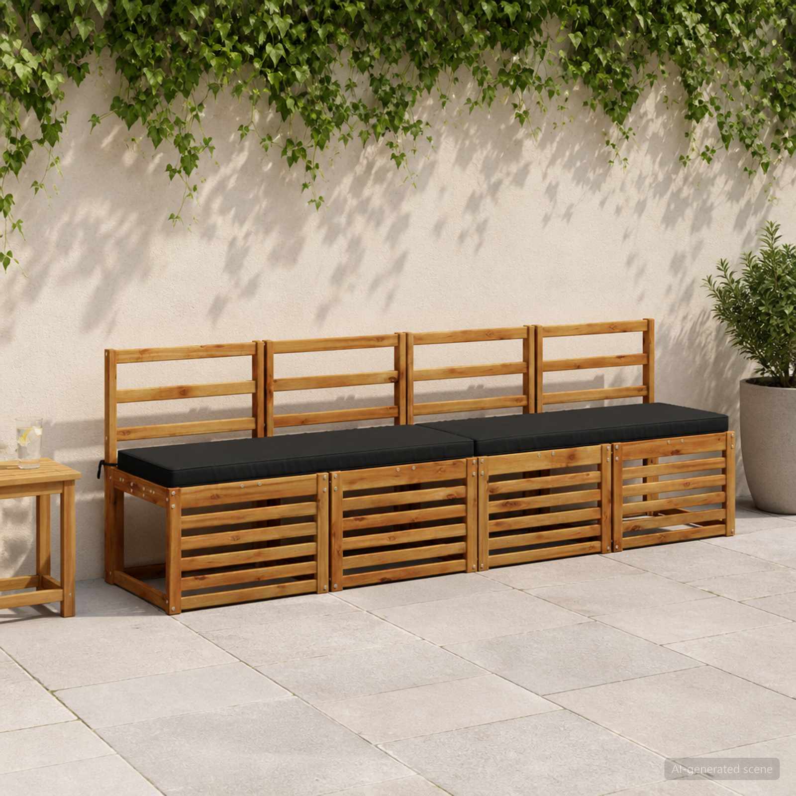 Cuscino per Panchina a 1 Pezzo VUGHT 100% Poliestere Nero