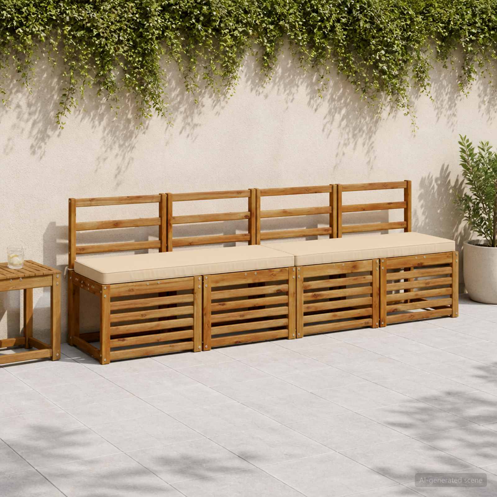 Cuscino per Panchina a 1 Pezzo VUGHT 100% Poliestere Crema