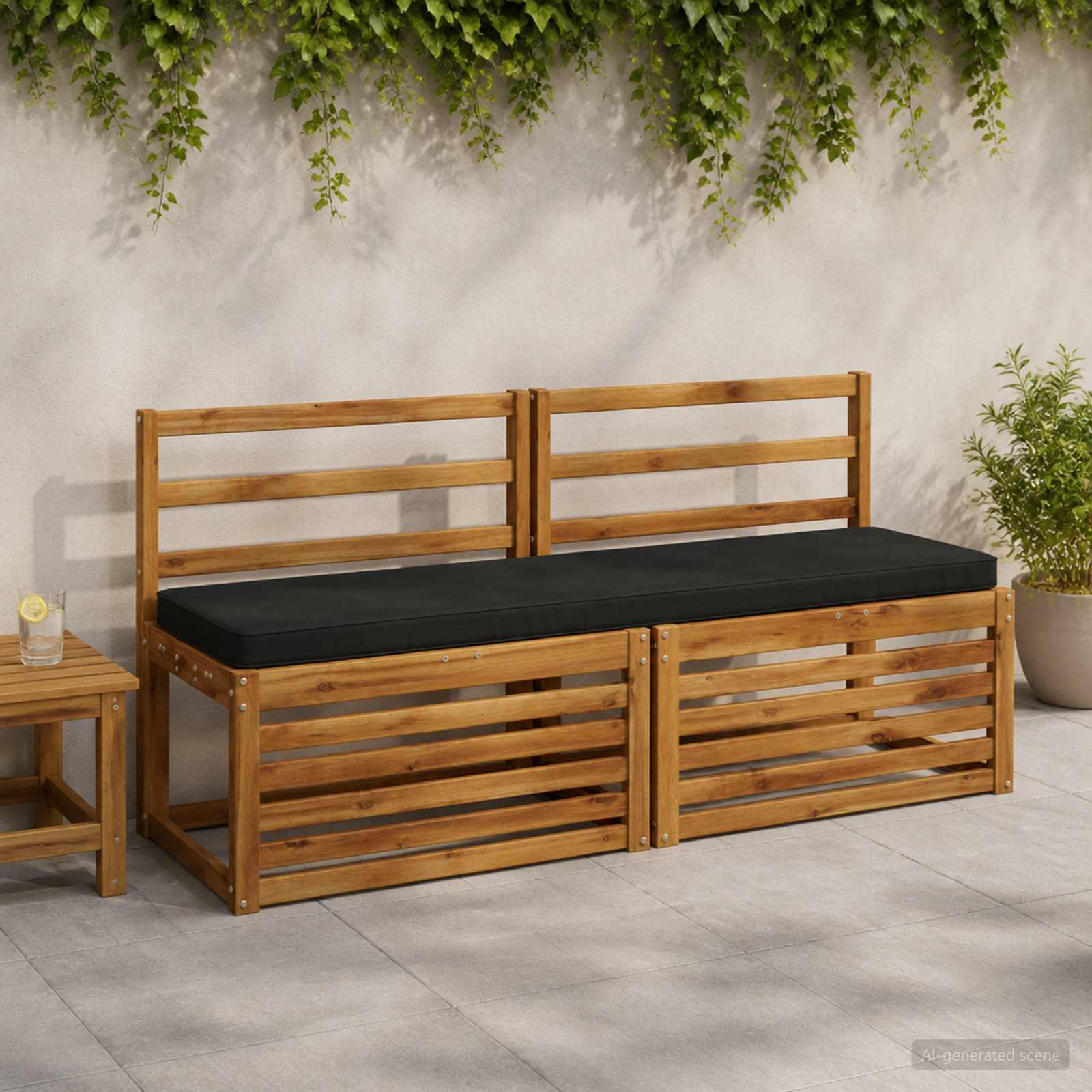 Cuscino per Panchina a 1 Pezzo VUGHT 100% Poliestere Nero