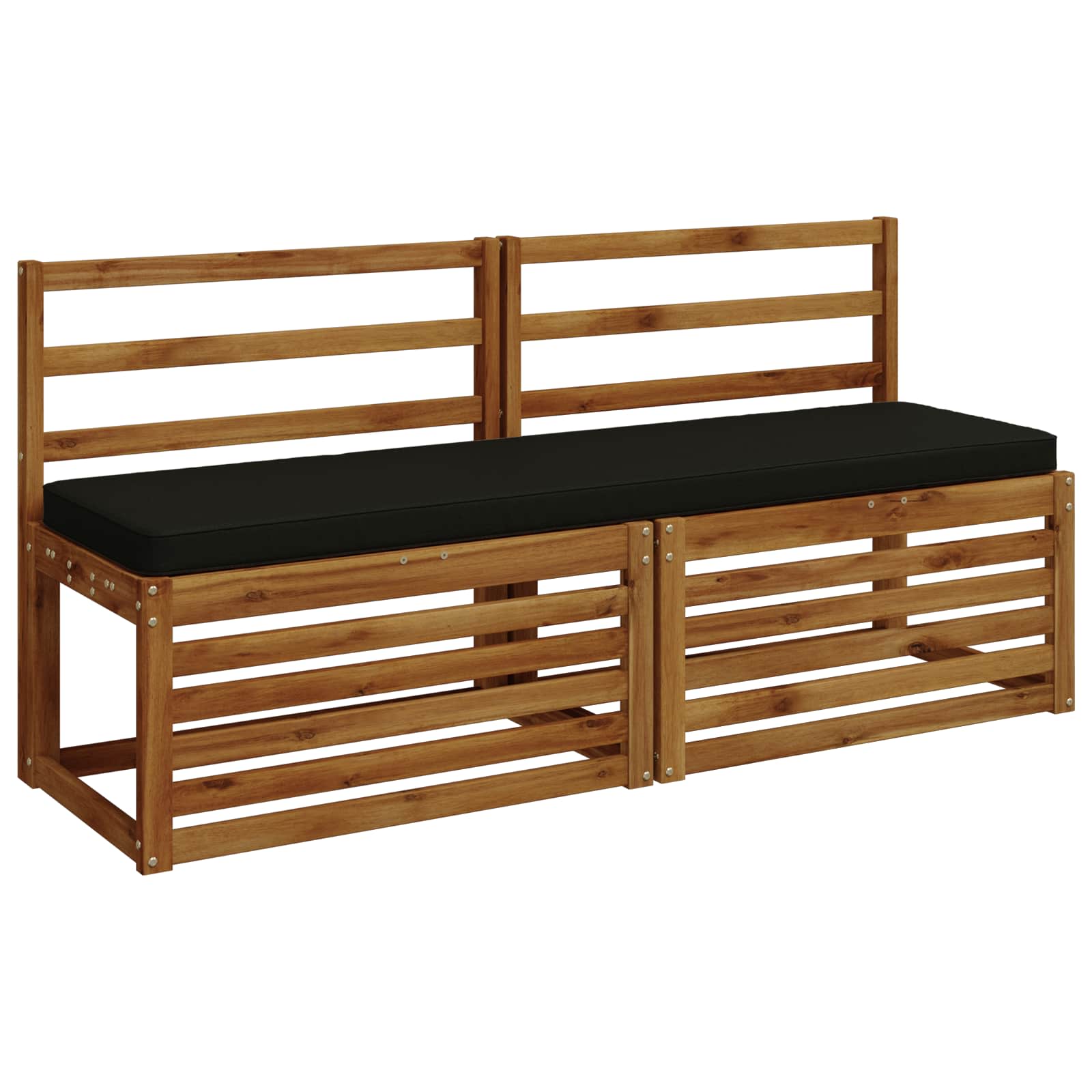 Cuscini per Panchina a 2 Pezzi VUGHT 2 pz 100% Poliestere Nero