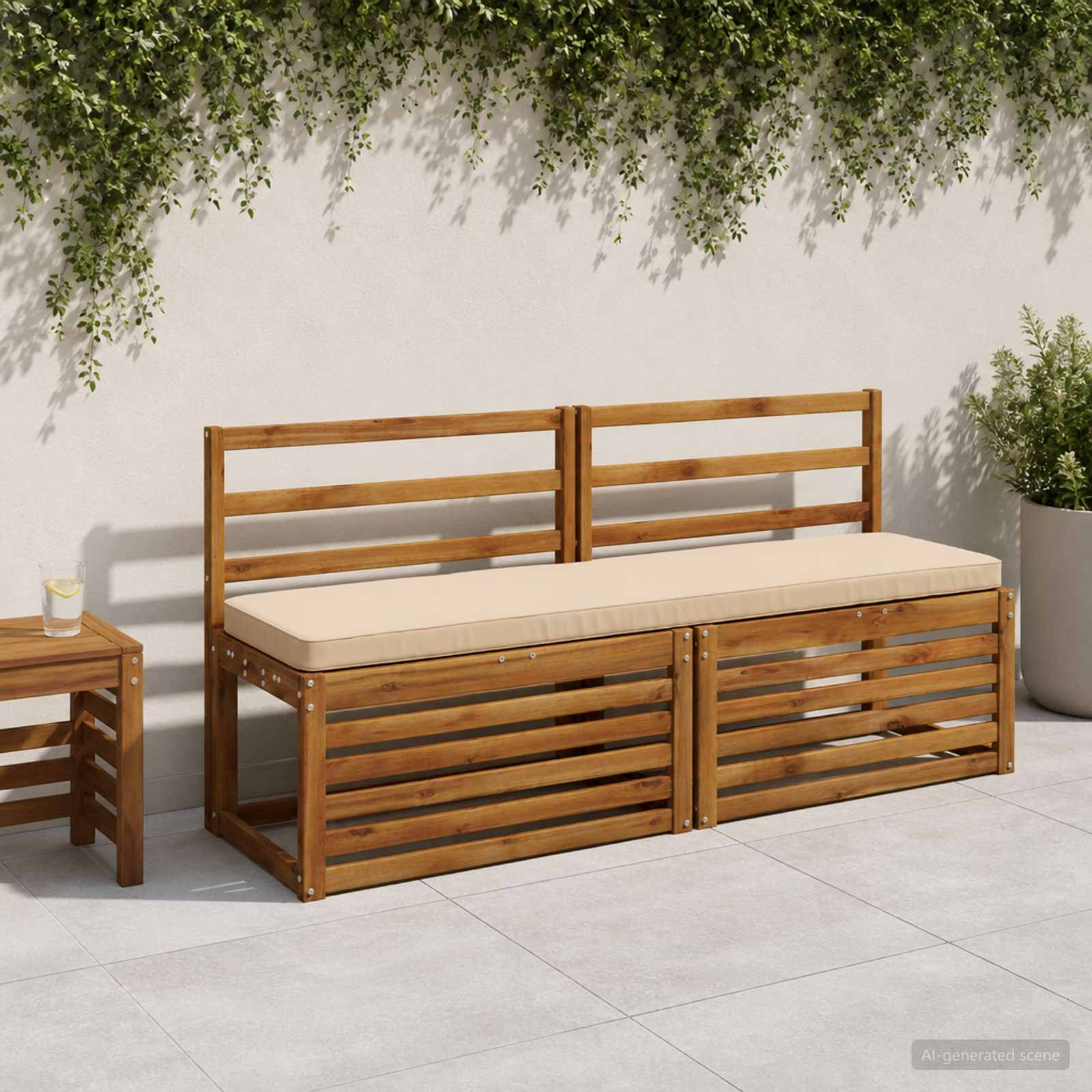 Cuscino per Panchina a 1 Pezzo VUGHT 100% Poliestere Crema