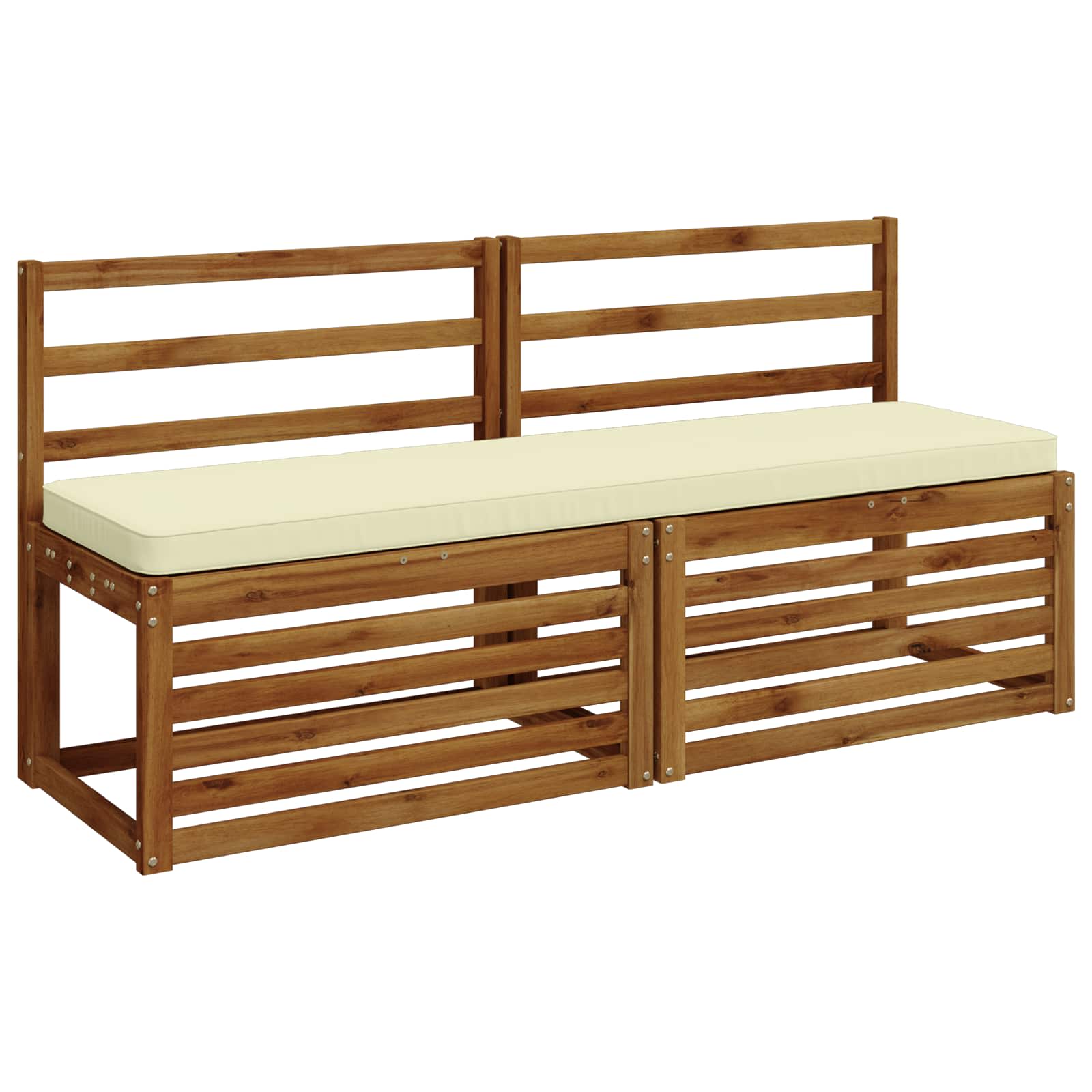 Cuscini per Panchina a 2 Pezzi VUGHT 2 pz 100% Poliestere Crema