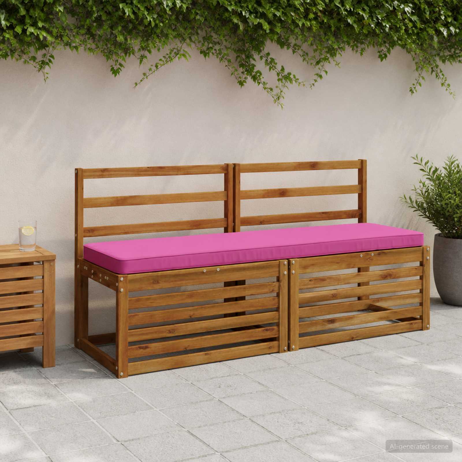 Cuscini per Panchina a 2 Pezzi VUGHT 2 pz 100% Poliestere Rosa