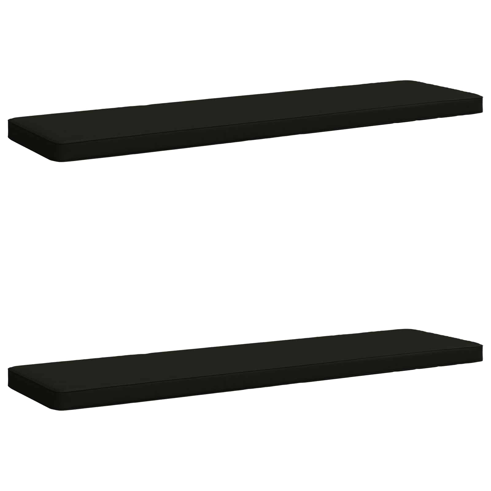 Cuscini per Panchina a 2 Pezzi VUGHT 2 pz 100% Poliestere Nero