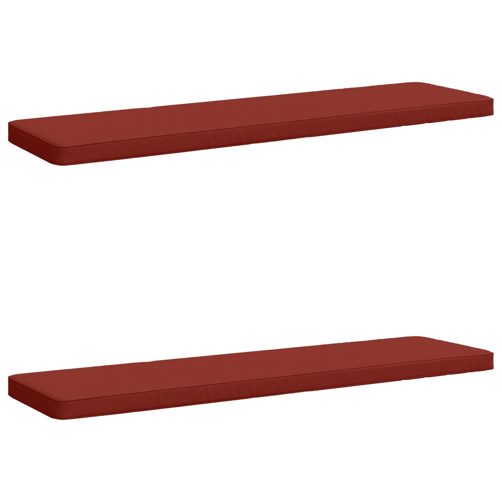 Cuscini per Panchina a 2 Pezzi VUGHT 2 pz 100% Poliestere Rosso