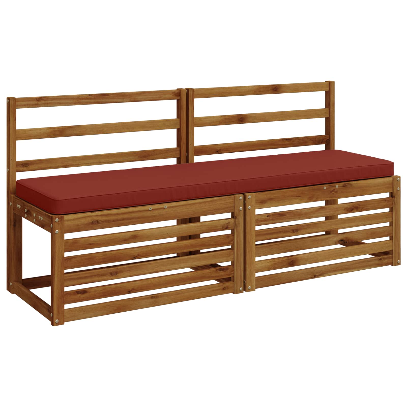 Cuscini per Panchina a 2 Pezzi VUGHT 2 pz 100% Poliestere Rosso